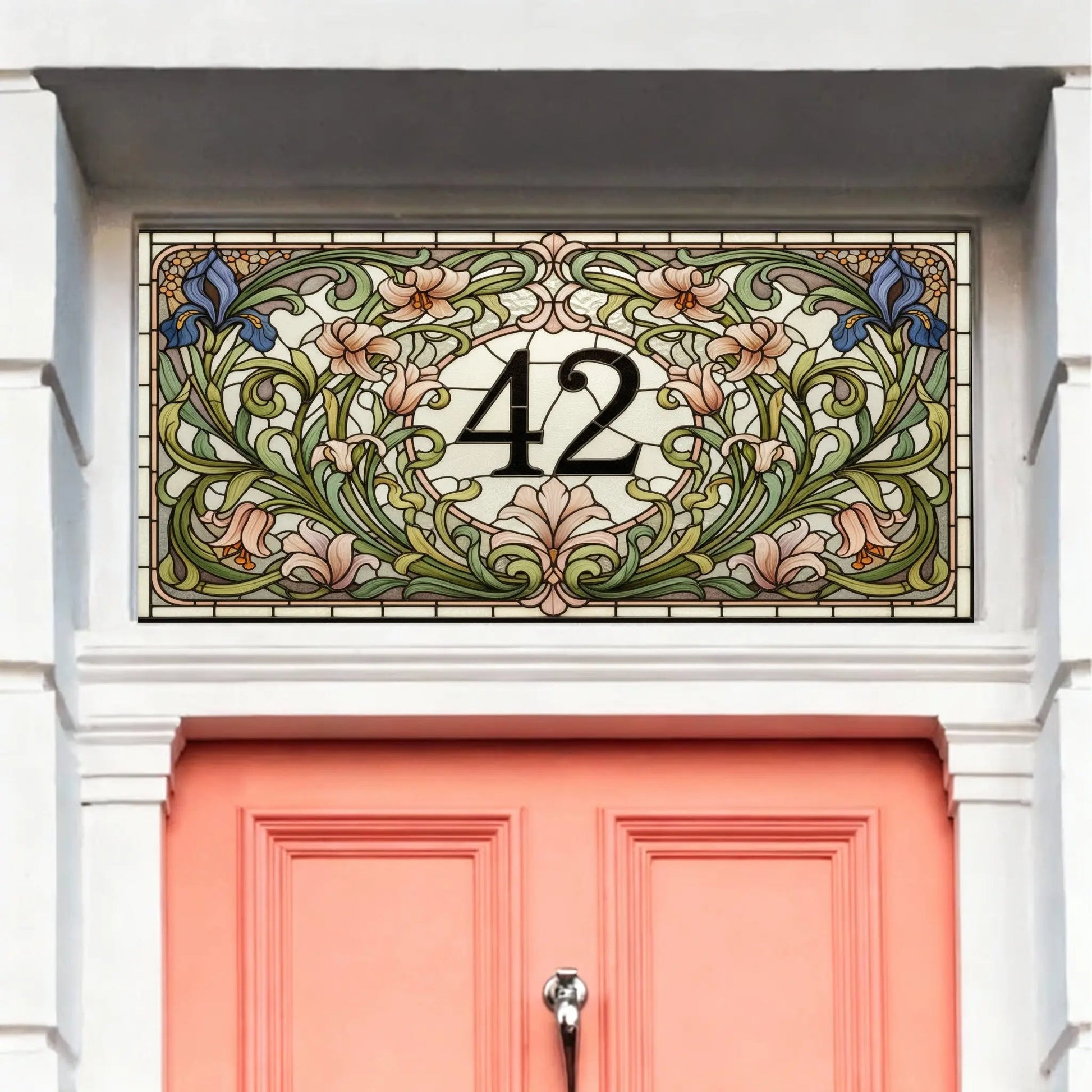 Cureggio Art Nouveau Floral Transom Window Film Creative Windows