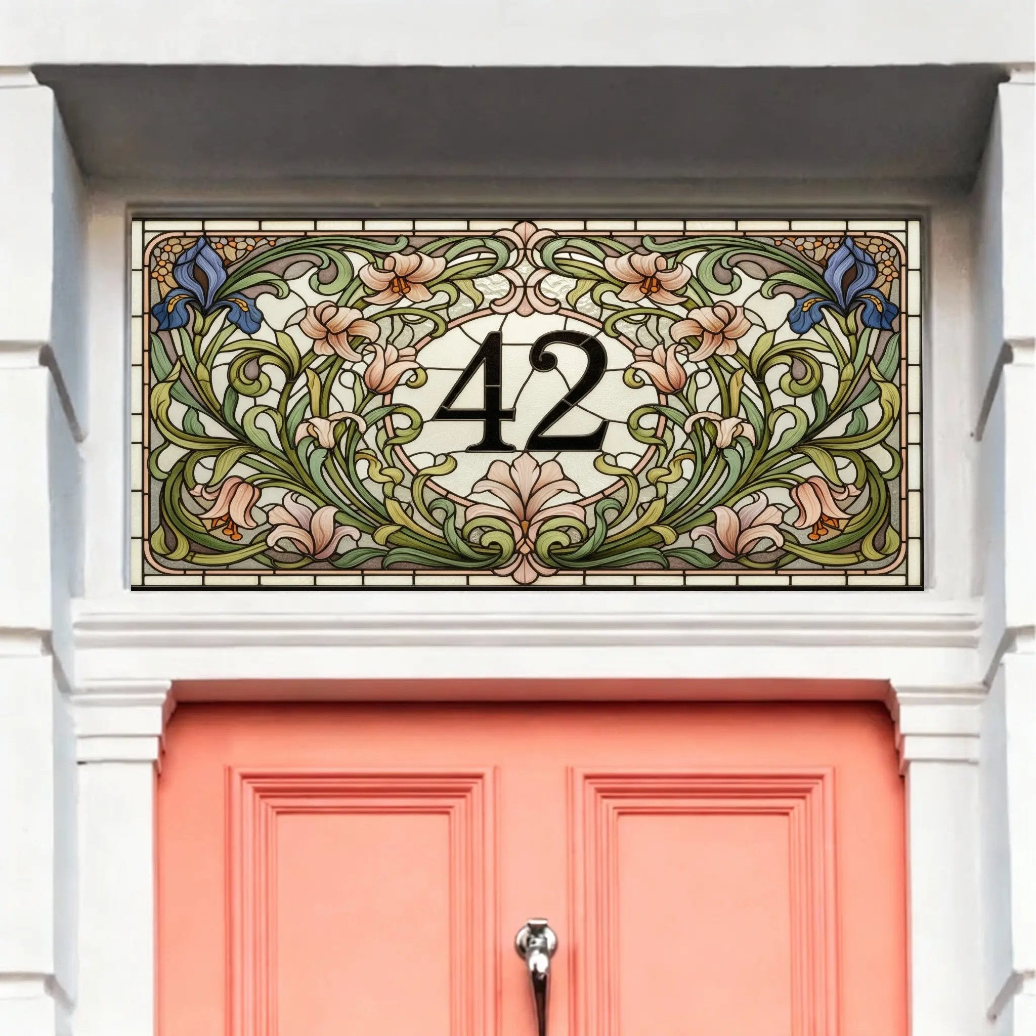 Cureggio Art Nouveau Floral Transom Window Film Creative Windows