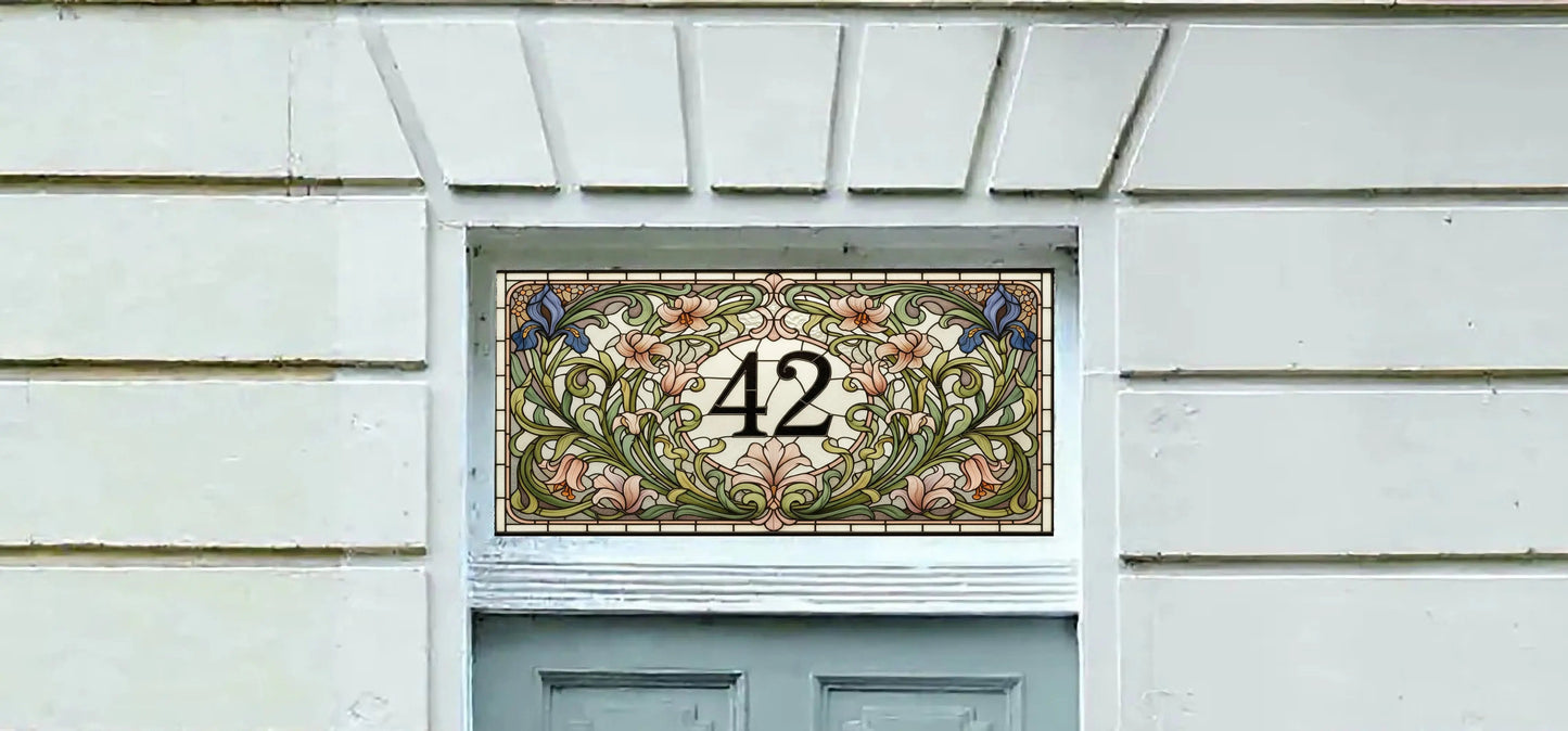 Cureggio Art Nouveau Floral Transom Window Film Creative Windows