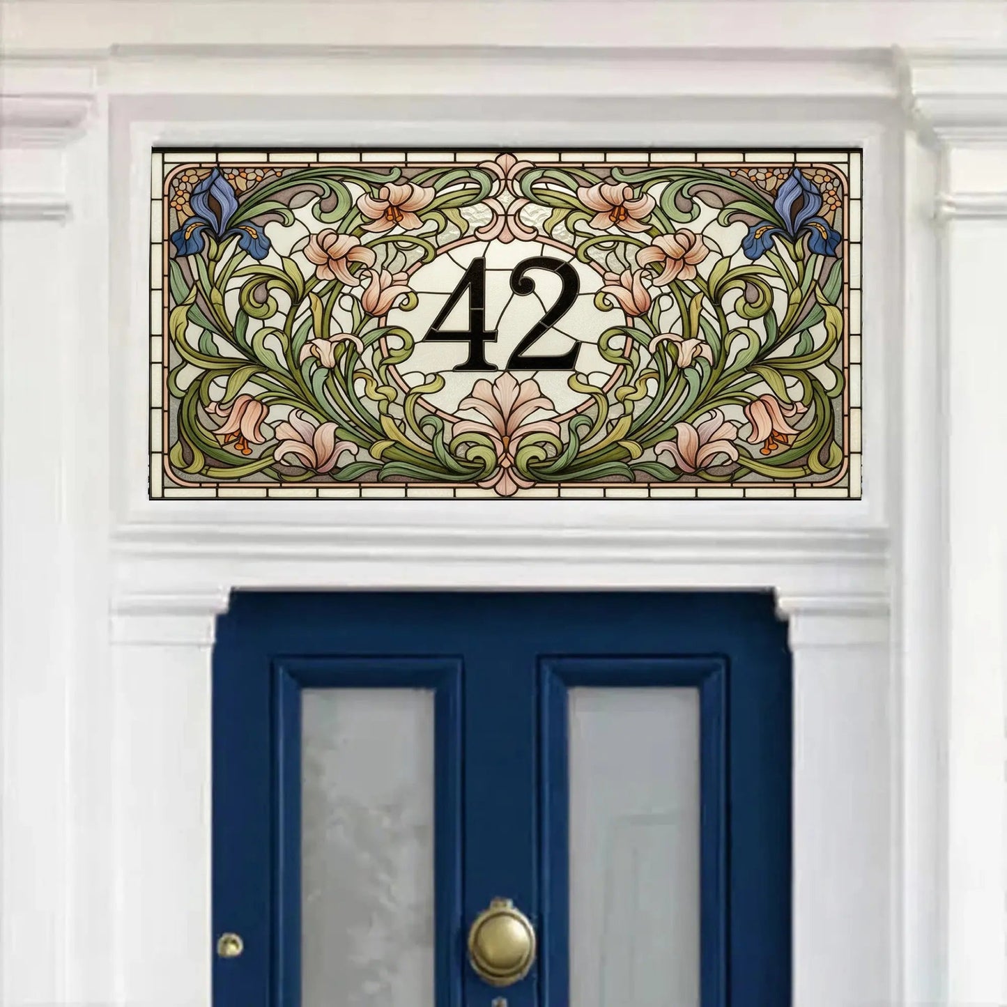 Cureggio Art Nouveau Floral Transom Window Film Creative Windows