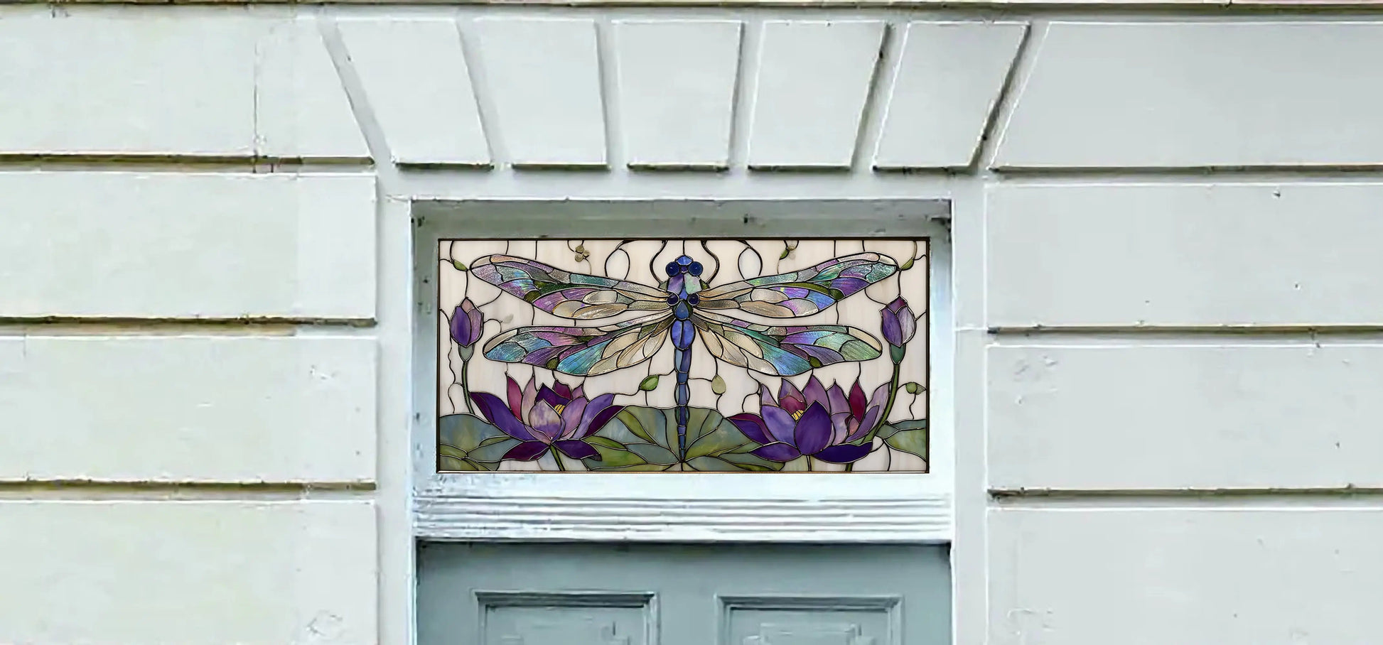 Cuorgnè Art Nouveau Dragonfly Transom Window Film Creative Windows
