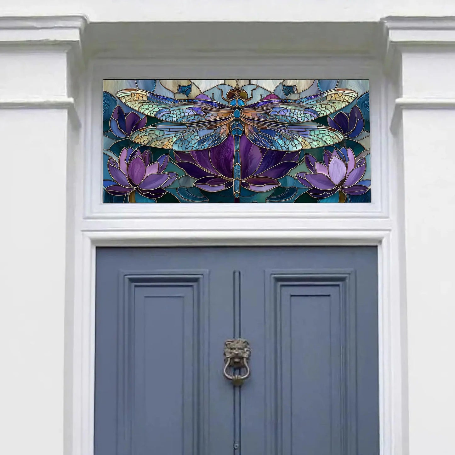 Cunico Dragonfly and Lotus Transom Window Film Creative Windows