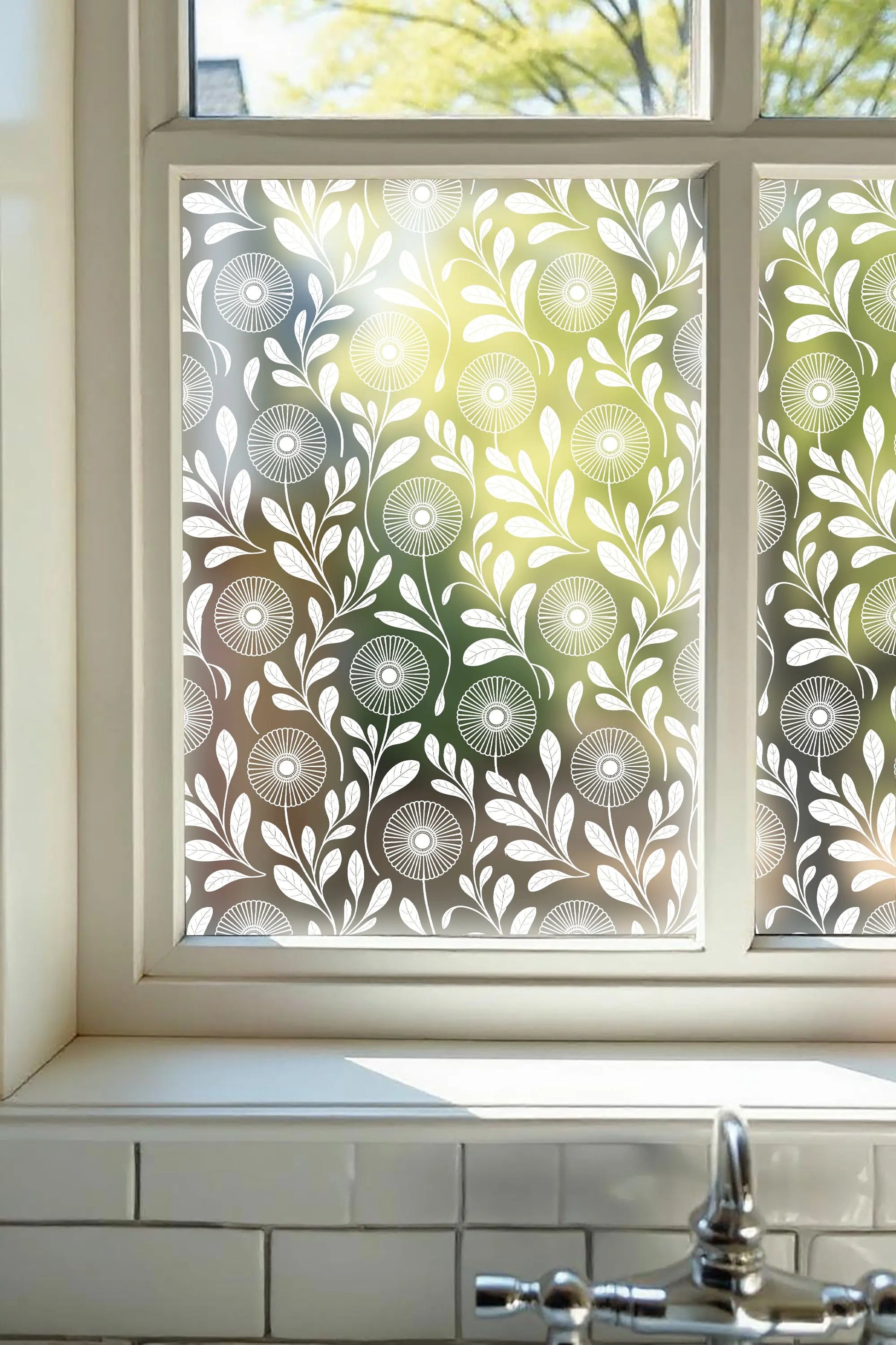 Croviana Frosted Floral Patterned Window Film Creative Windows