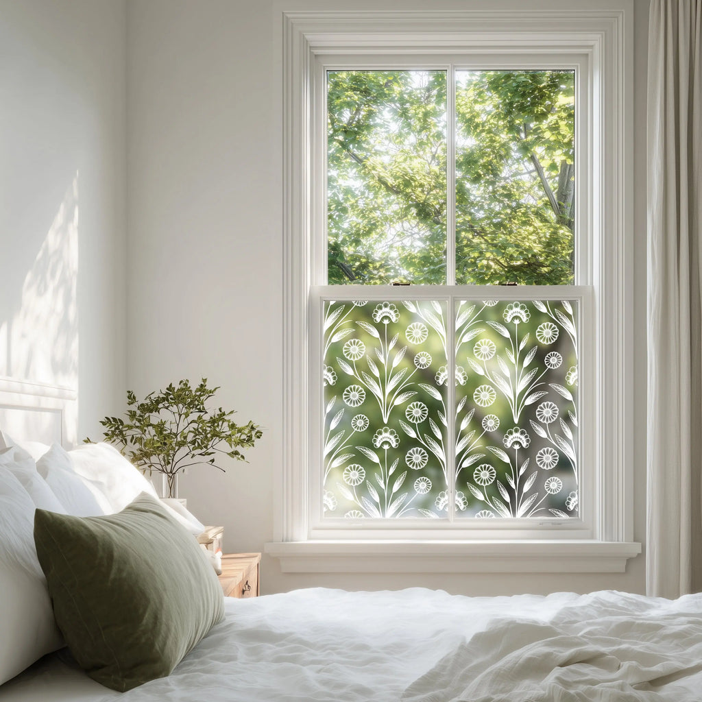 Crucoli Frosted Floral Patterned Window Film Creative Windows