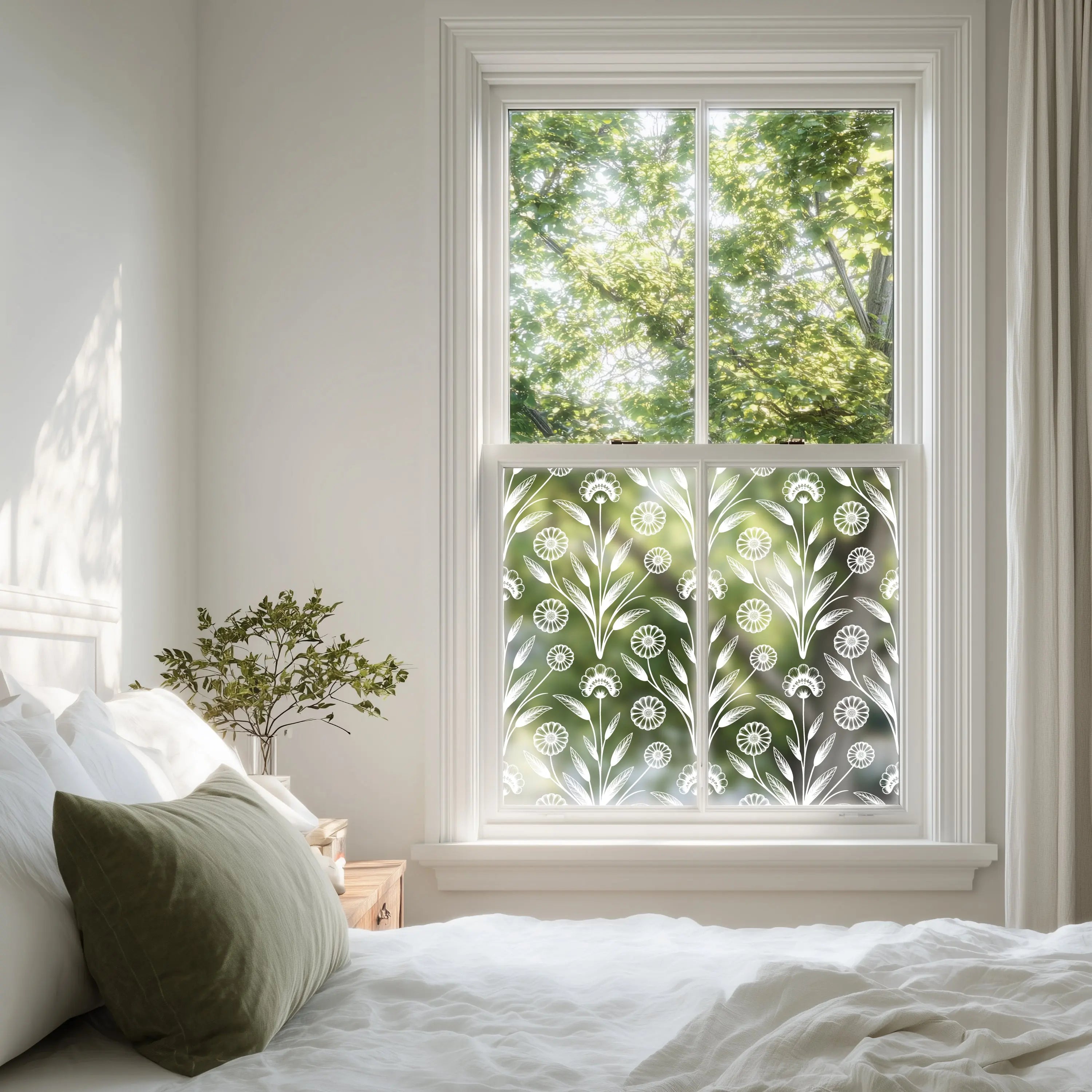 Crucoli Frosted Floral Patterned Window Film Creative Windows