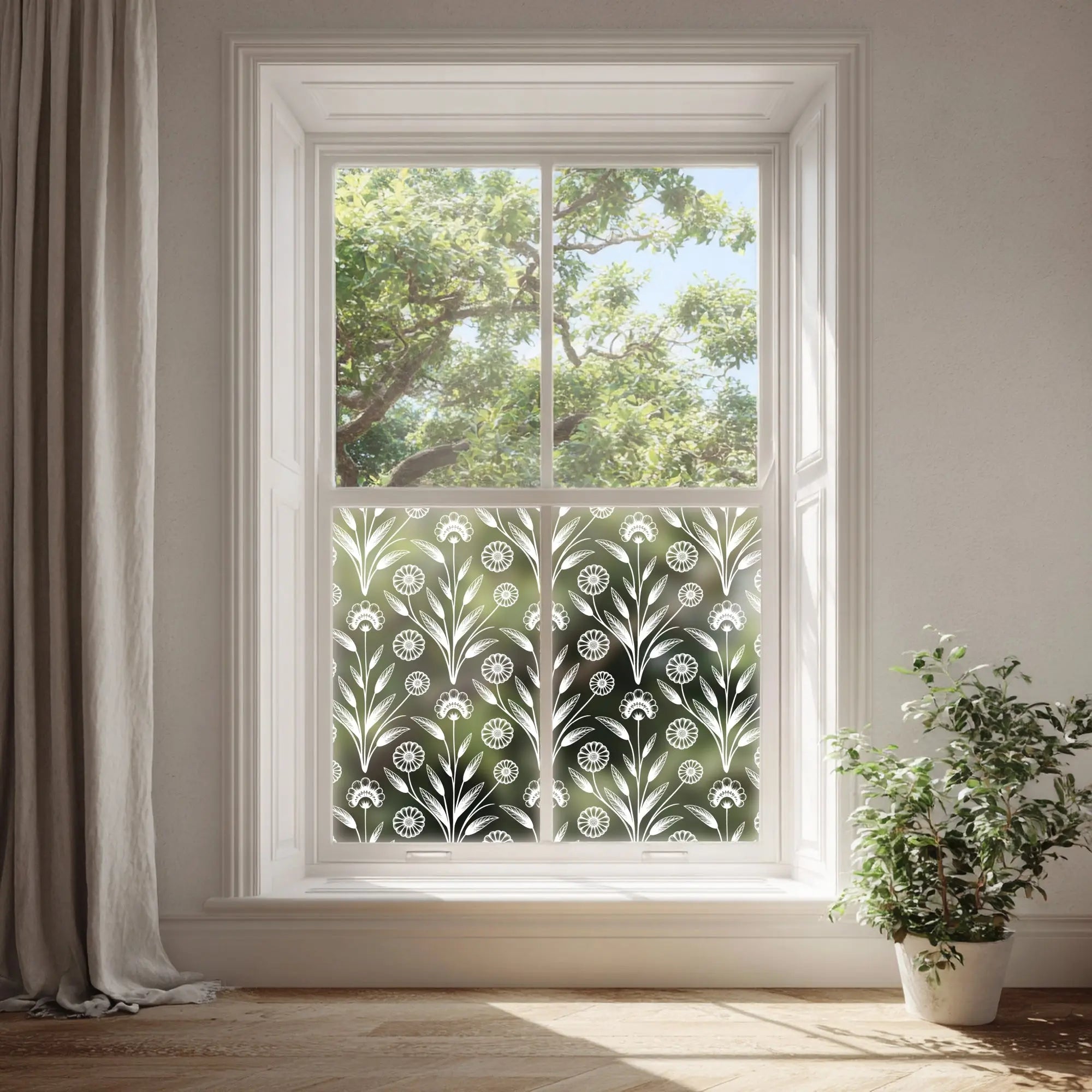Crucoli Frosted Floral Patterned Window Film Creative Windows