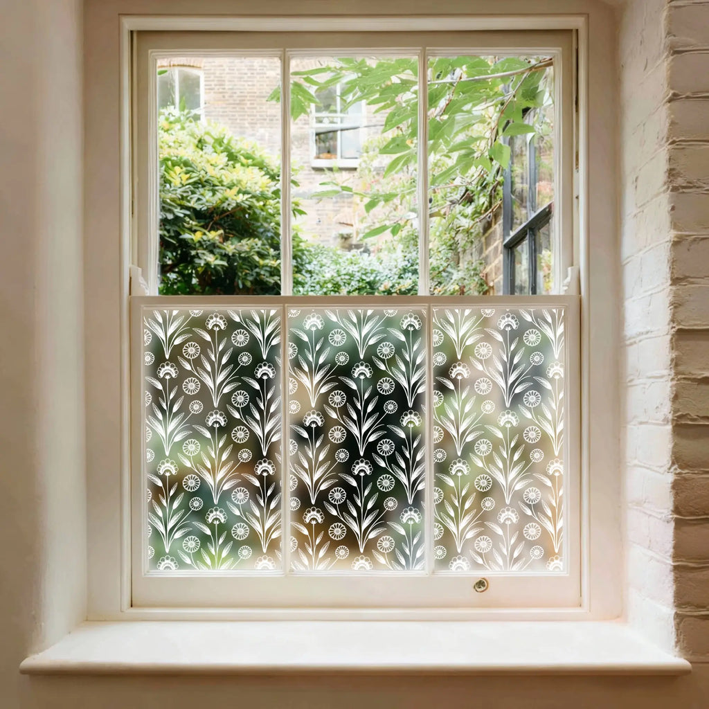 Crucoli Frosted Floral Patterned Window Film Creative Windows