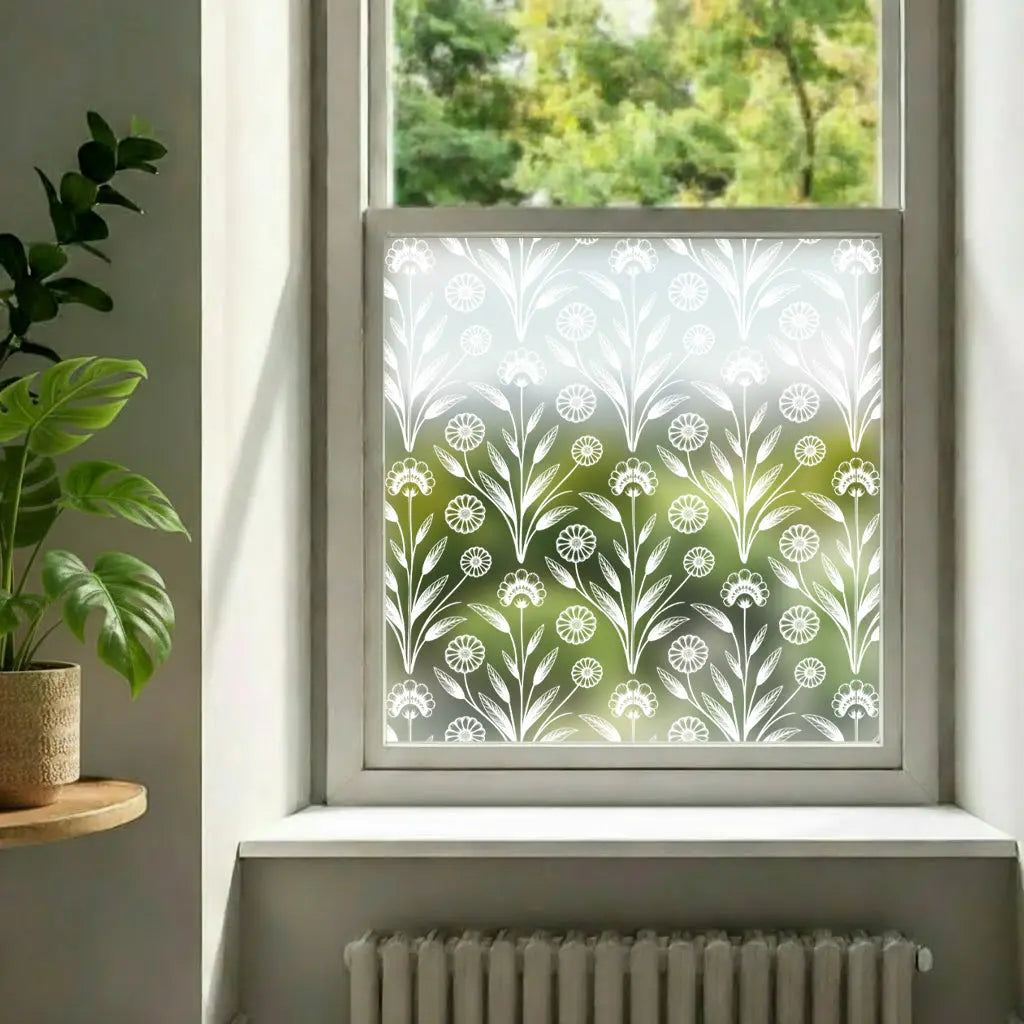 Crucoli Frosted Floral Patterned Window Film Creative Windows