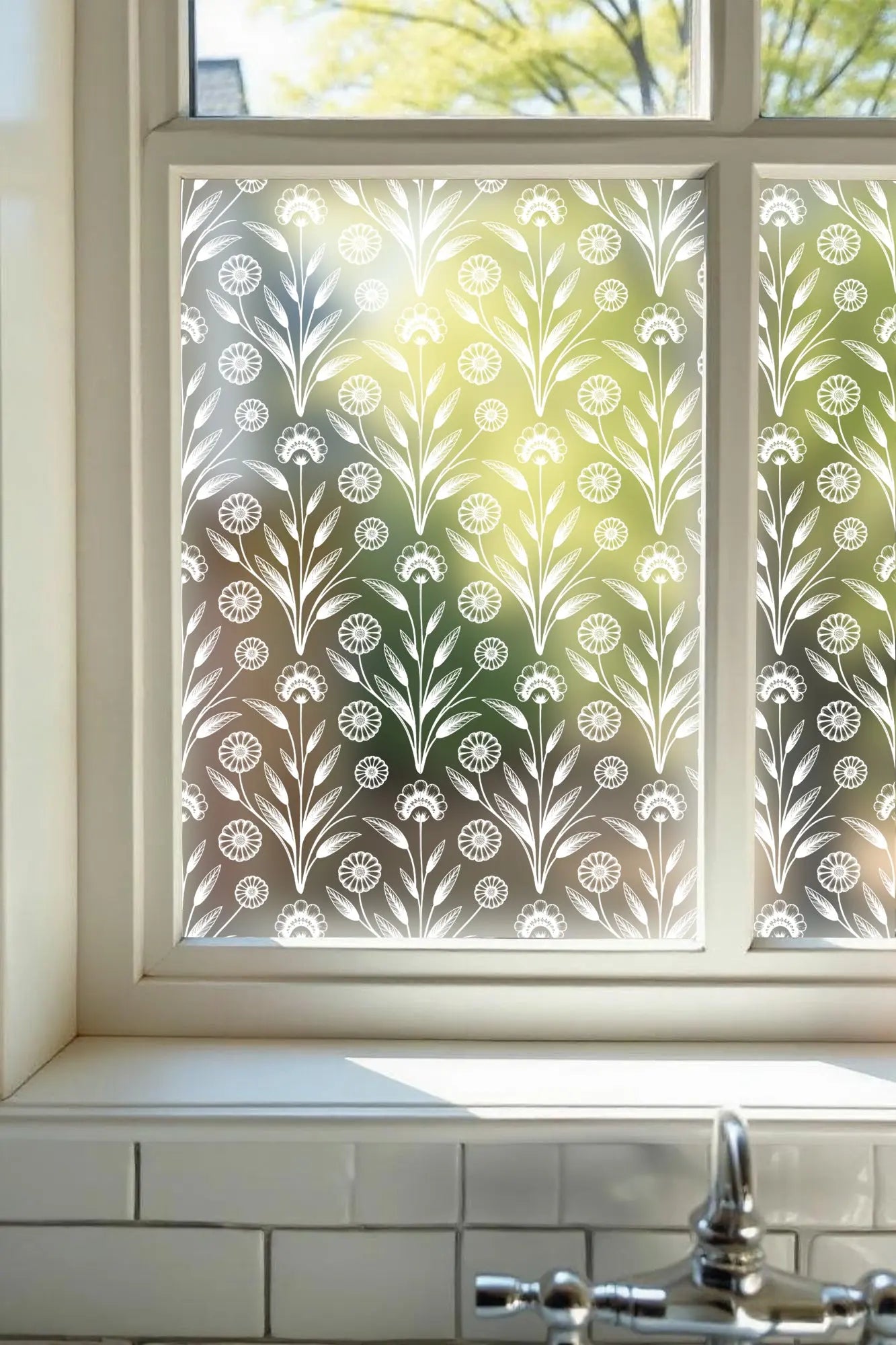 Crucoli Frosted Floral Patterned Window Film Creative Windows