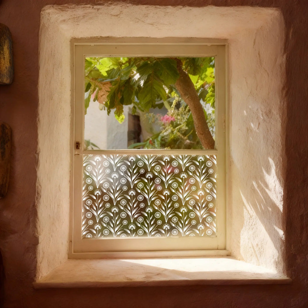 Crucoli Frosted Floral Patterned Window Film Creative Windows