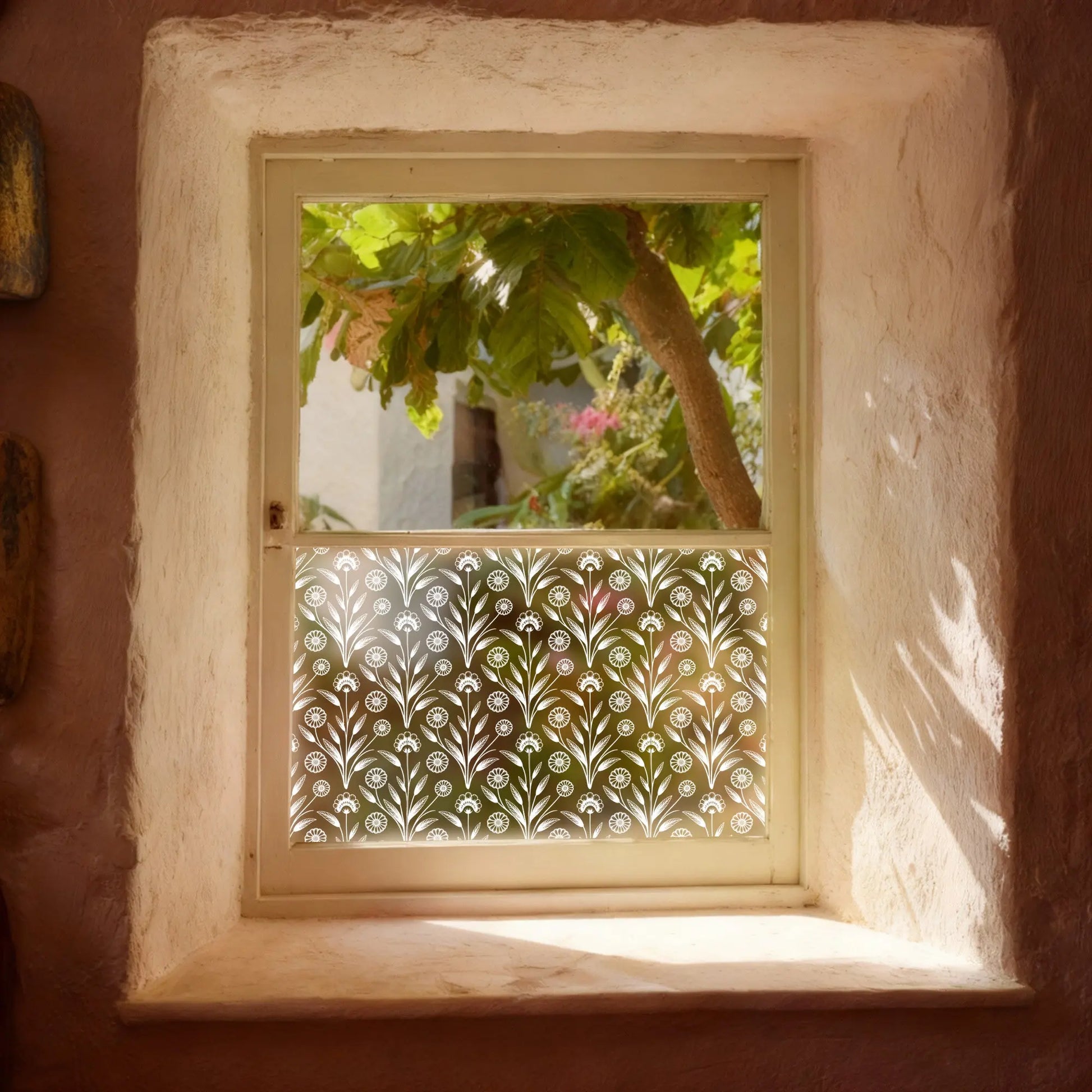 Crucoli Frosted Floral Patterned Window Film Creative Windows