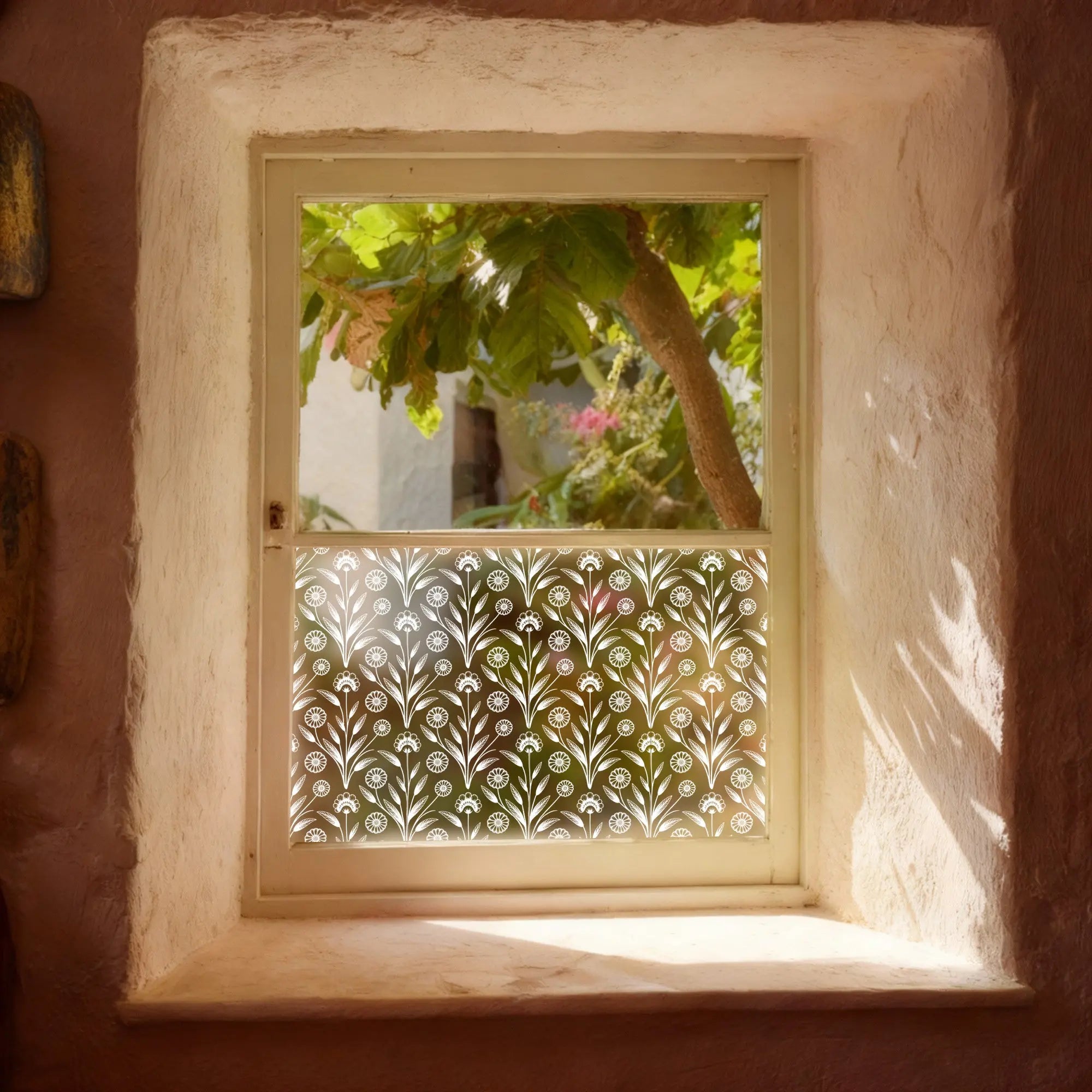 Crucoli Frosted Floral Patterned Window Film Creative Windows