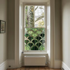 Stained Glass Privacy Window Film Green Fan Creative Windows