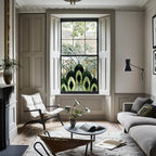 Green Art Deco Privacy Window Film Decorative Window Covering Creative Windows