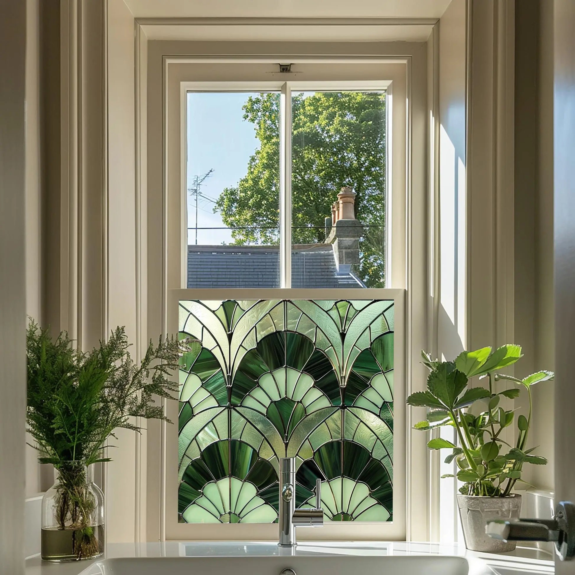 Azzio Stained Glass Privacy Window Film Creative Windows