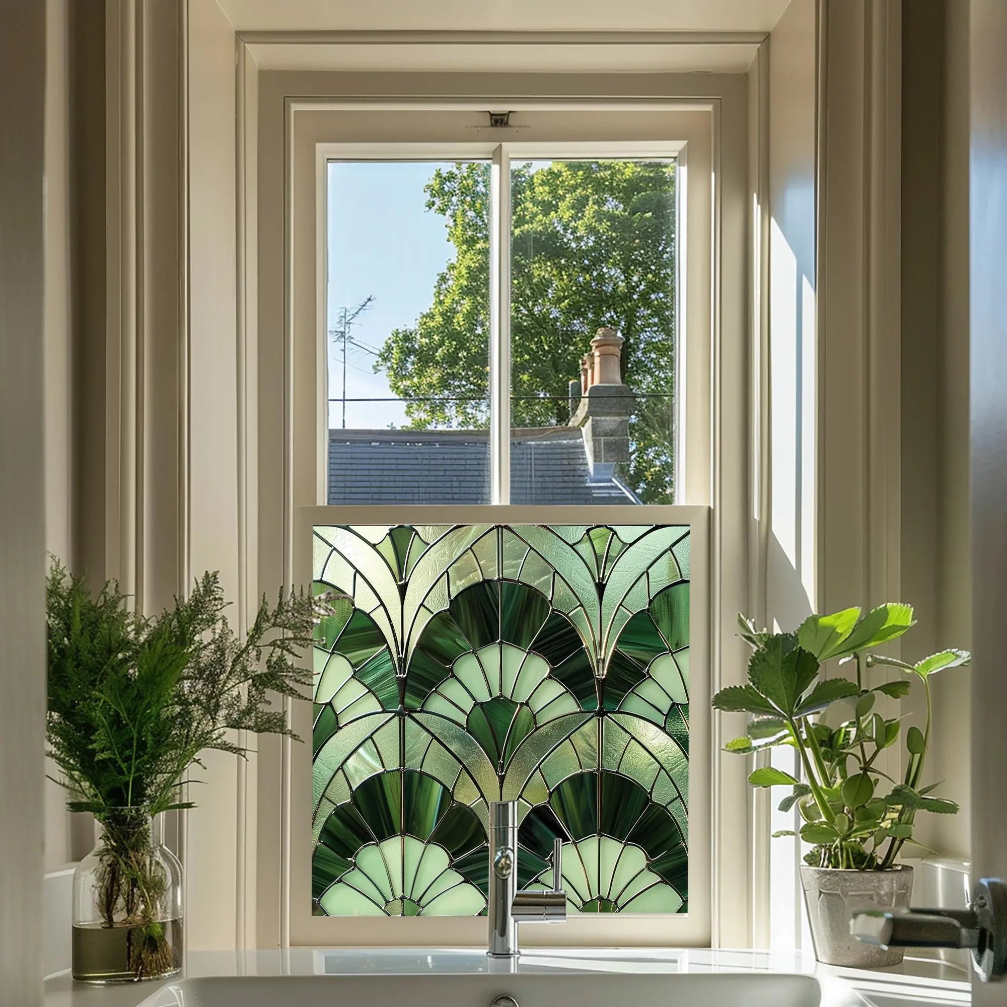 Azzio Stained Glass Privacy Window Film Creative Windows