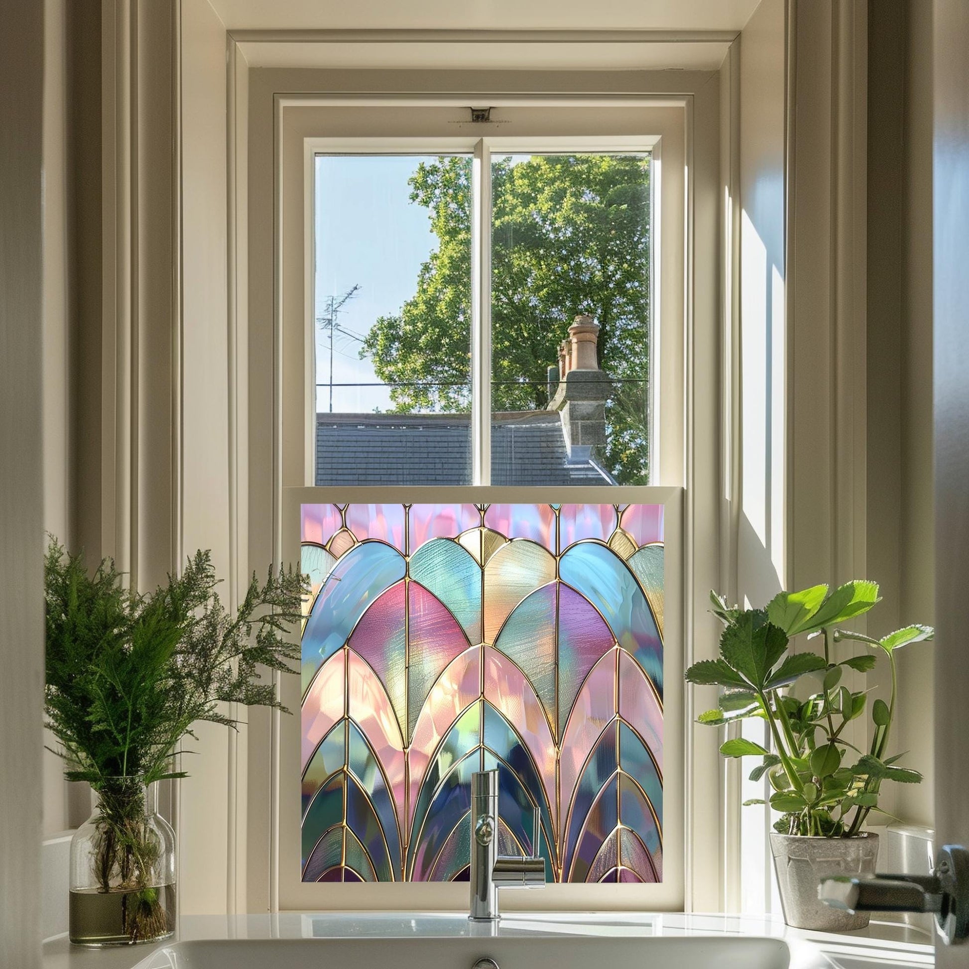 Art Deco Window Film, Privacy Window Film, Window Film, Decorative Window Film, Patterned Window Film, Coloured Window Film, Stained Glass Creative Windows