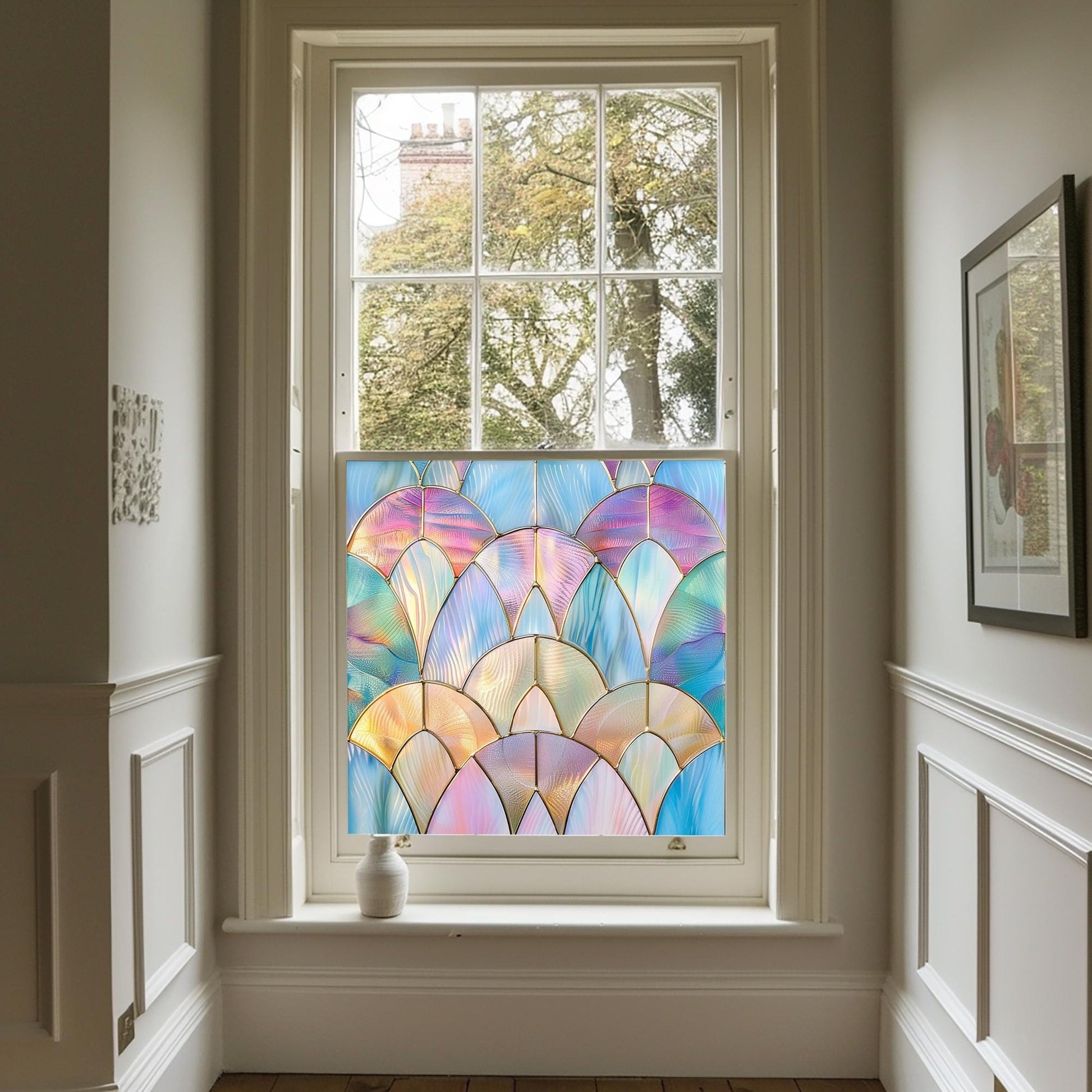 Pastel Window Film, Privacy Window Film, Art Deco Window Film, Decorative Window Film, Bathroom Window Film, Stained Glass Window Film Creative Windows