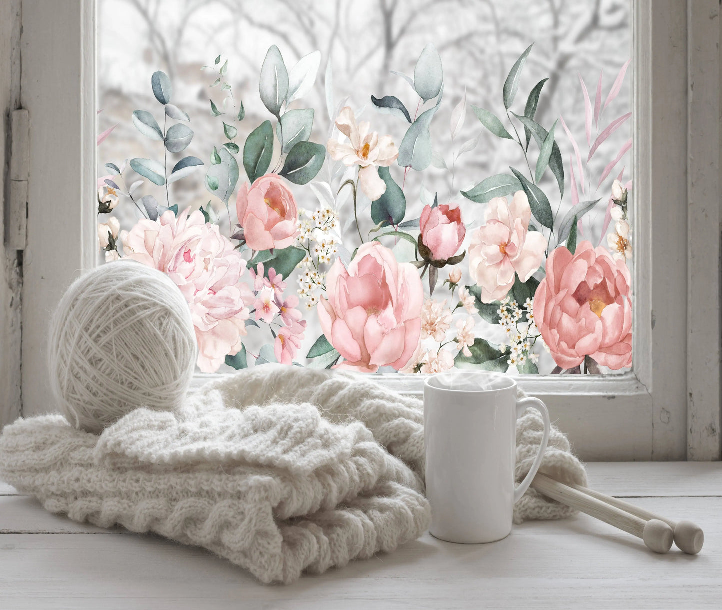 Privacy Window Film, Window Film Patterned. Patterned Window Film, Floral Window Film