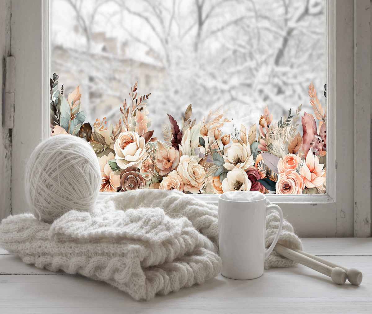 Amalfi Floral Window Film Border for Stylish Interiors – Creative Windows