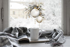 White and Gold Bauble Christmas Window Sticker – Double Sided Reusable Festive Decor Creative Windows