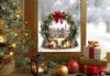 Christmas Village Wreath Window Sticker – Double Sided Reusable Festive Decor Creative Windows