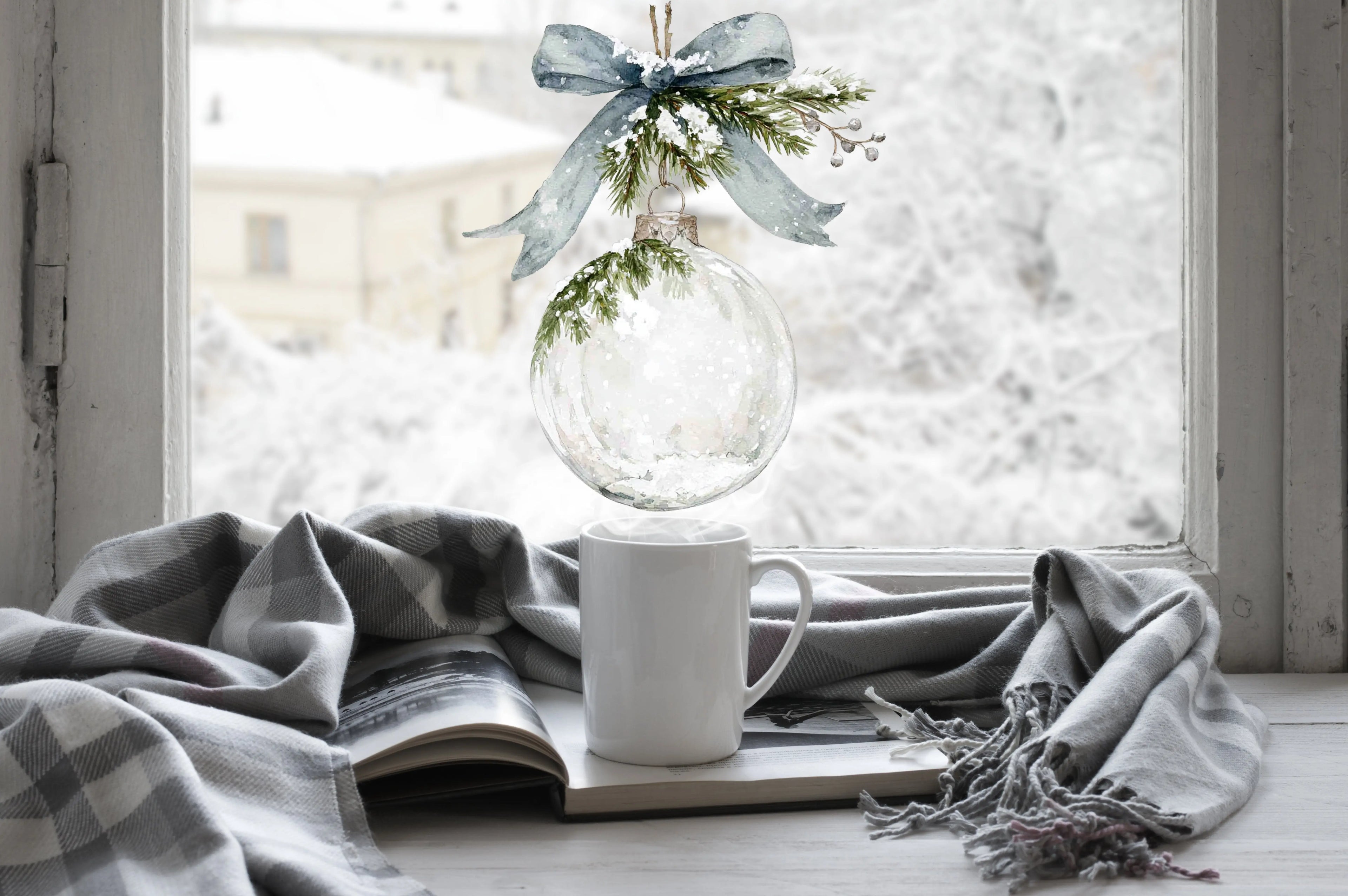 Double Sided Reusable Frosted Christmas Bauble Window Sticker Creative Windows