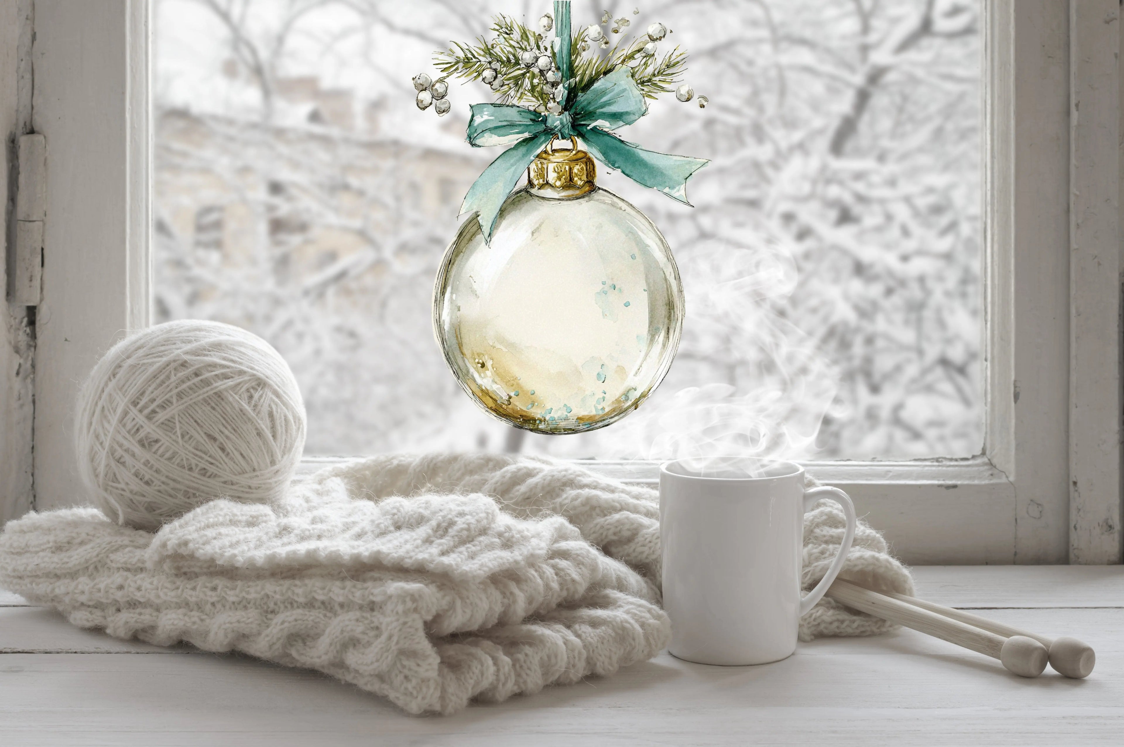 Gold Bauble Christmas Window Sticker Double Sided Reusable Creative Windows