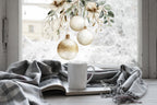 Gold and White Bauble Trio Christmas Window Sticker Creative Windows