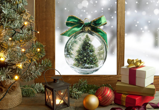 Reusable Christmas Bauble Window Sticker Set, Double-Sided Creative Windows