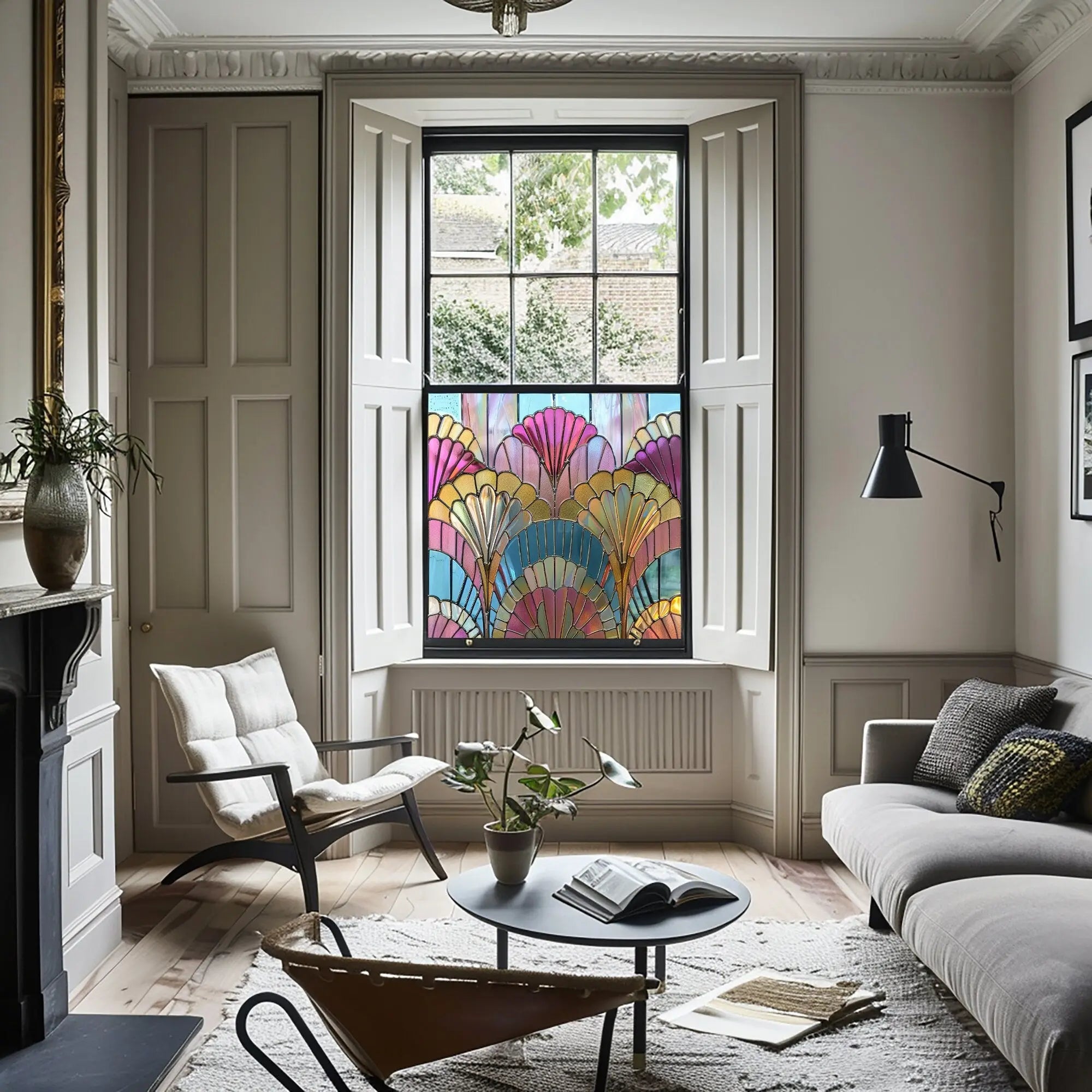 Zimone Privacy Stained  Glass Window Film Creative Windows