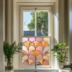 Stained Glass Privacy Window Film Pink Fan Creative Windows