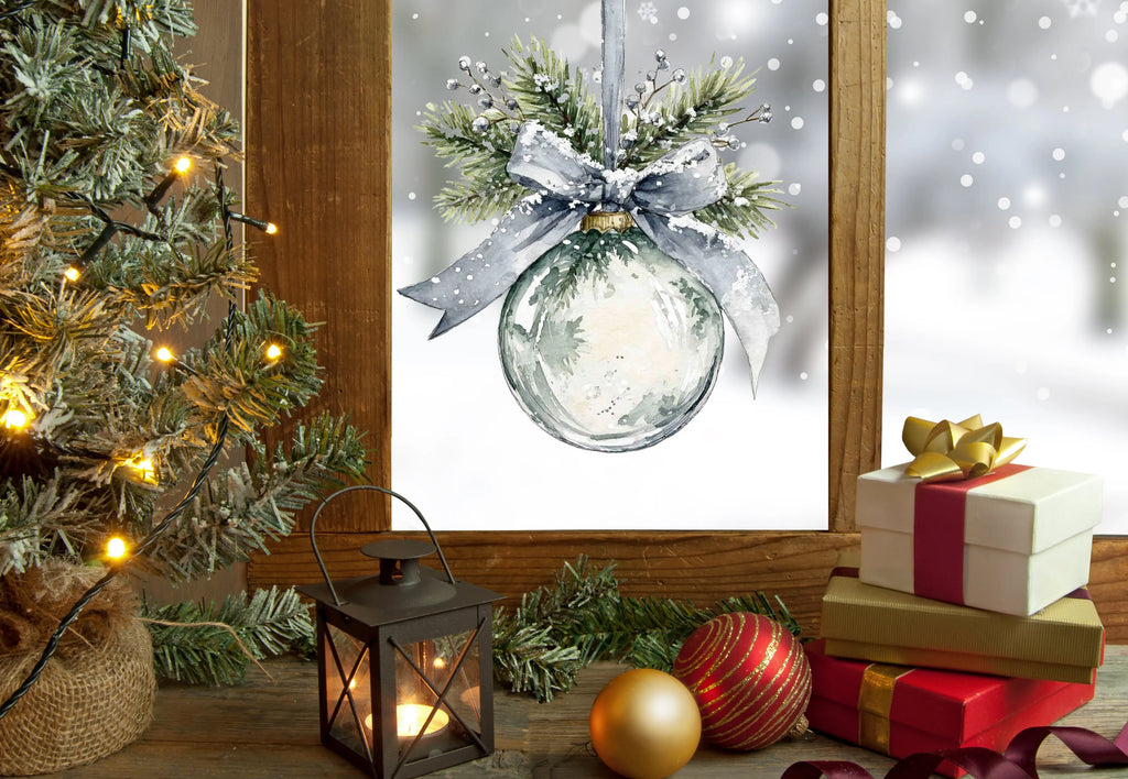 Elegant Frosted Bauble Christmas Window Sticker Creative Windows