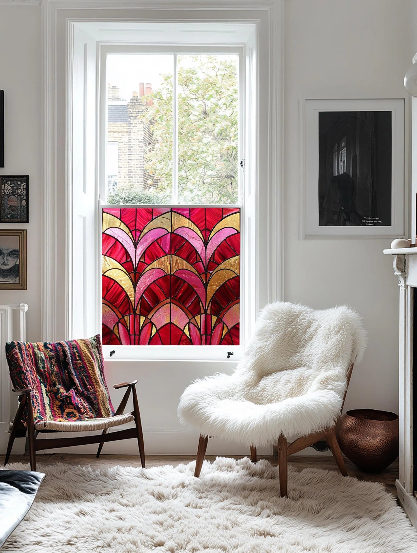 Nuoro Stained Glass Privacy Window Film Creative Windows