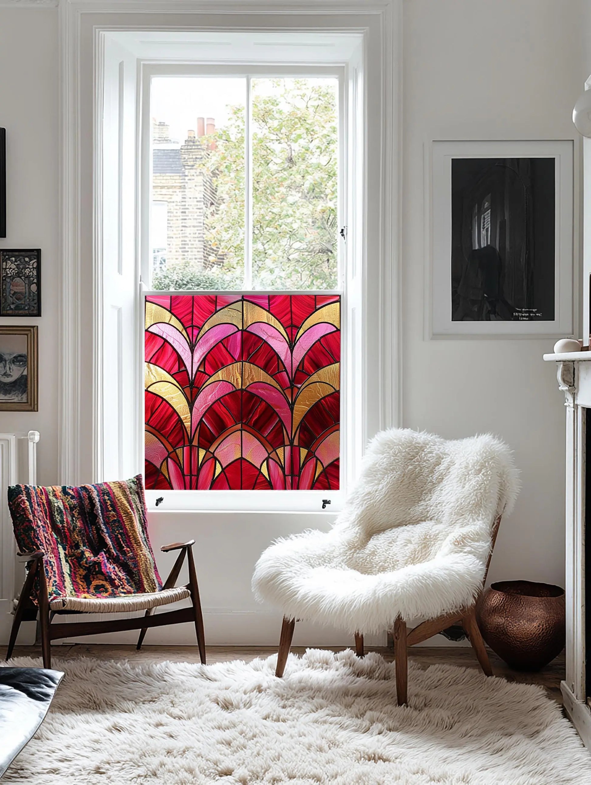 Nuoro Stained Glass Privacy Window Film Creative Windows