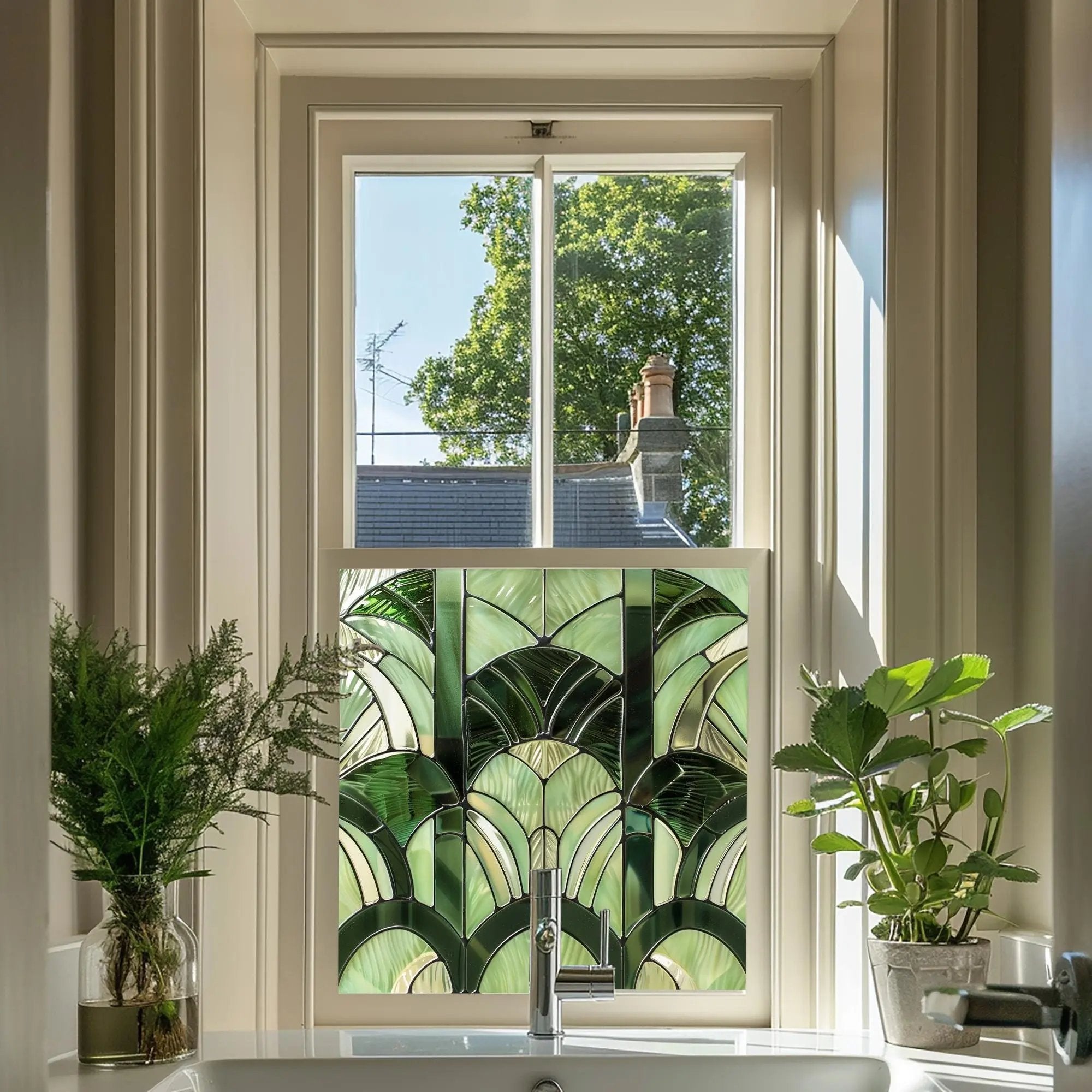 Arzana Stained Glass Privacy Window Film Creative Windows