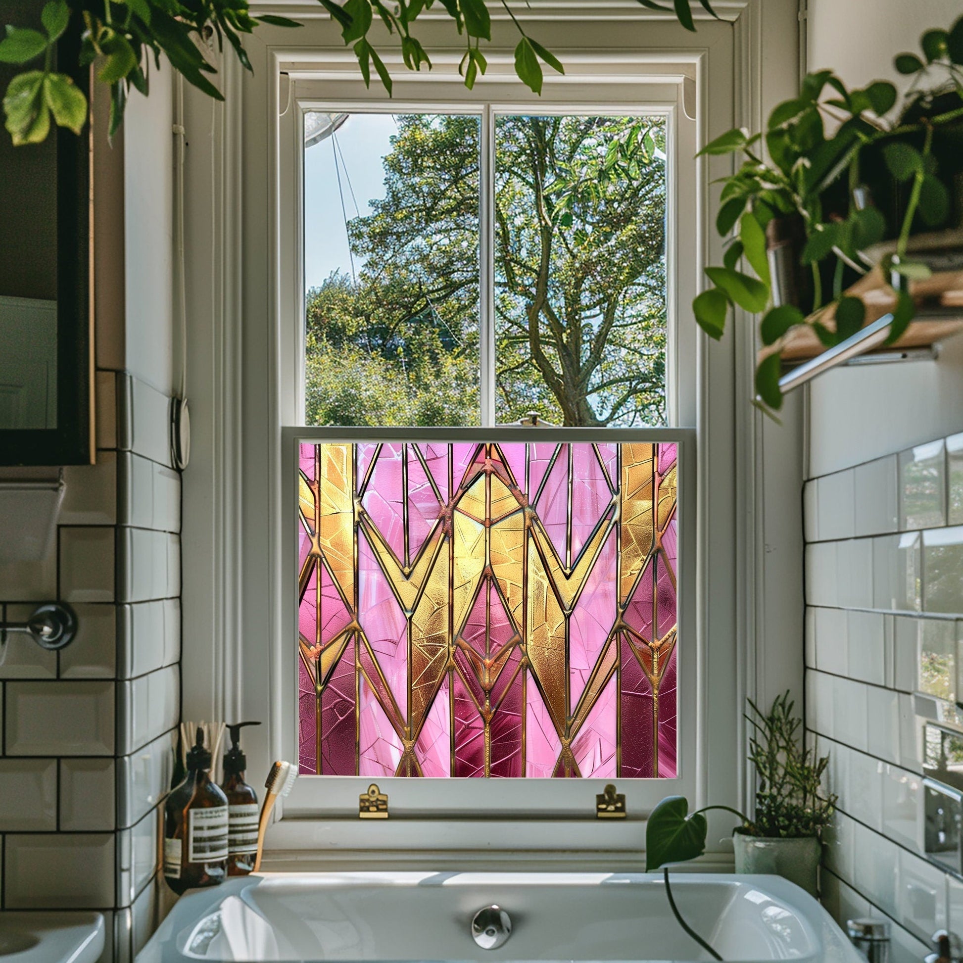 Art Deco Window Film, Privacy Window Film, Window Film, Decorative Window Film, Patterned Window Film, Coloured Window Film, Stained Glass Creative Windows