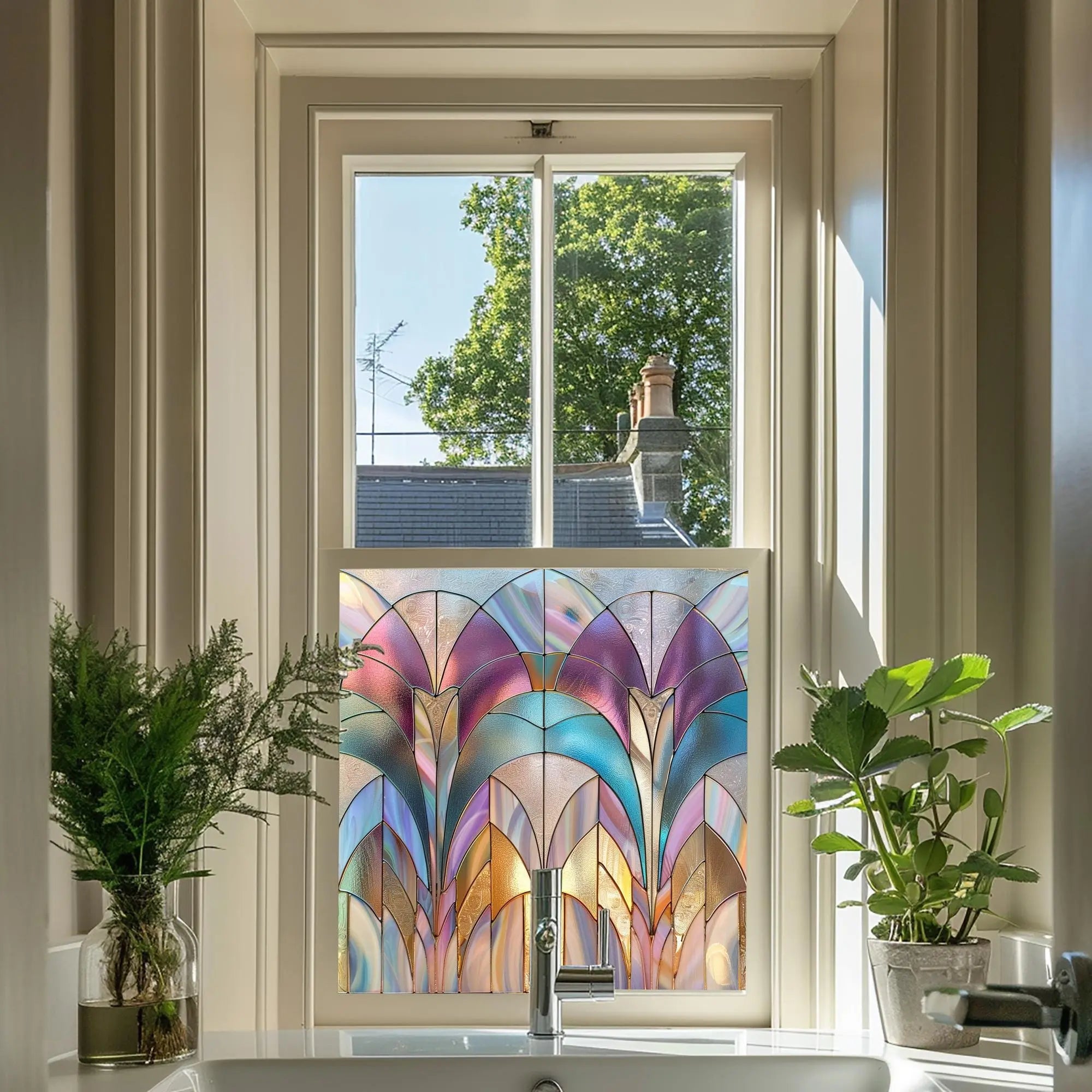 Lenta Stained Glass Privacy Window Film Creative Windows