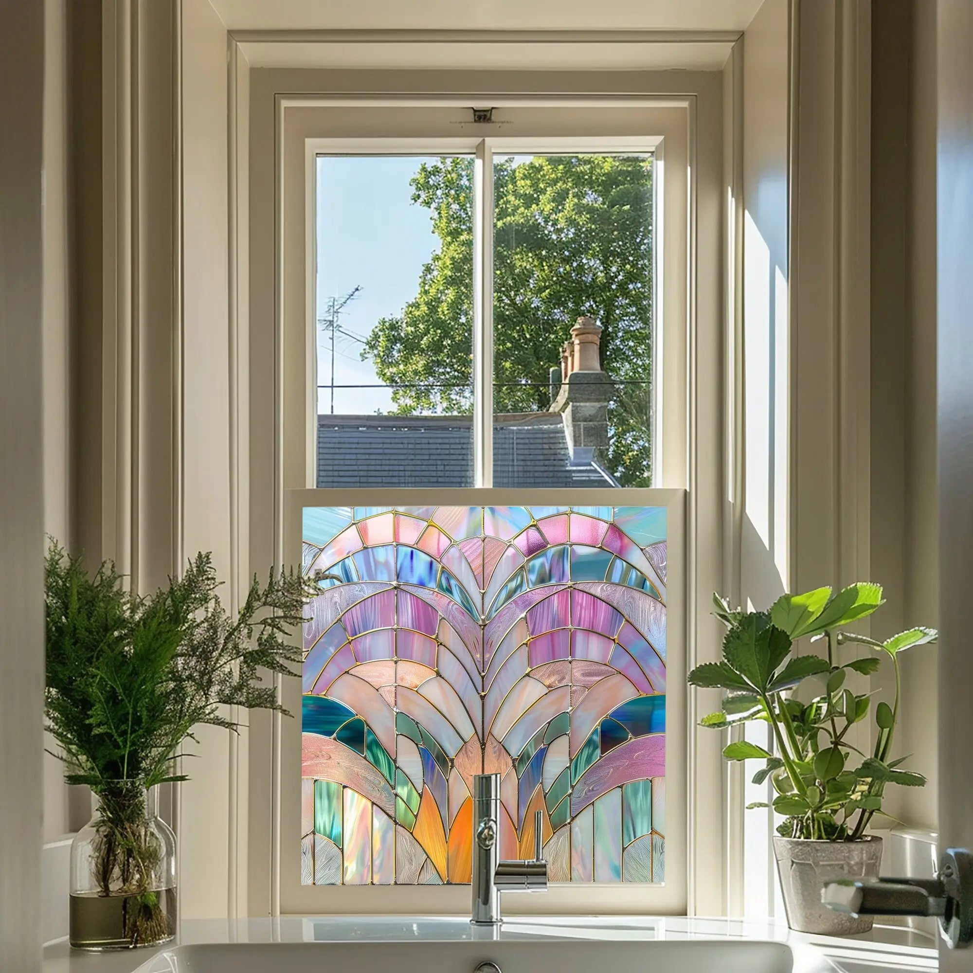 Turbigo Stained Glass Privacy Window Film Creative Windows
