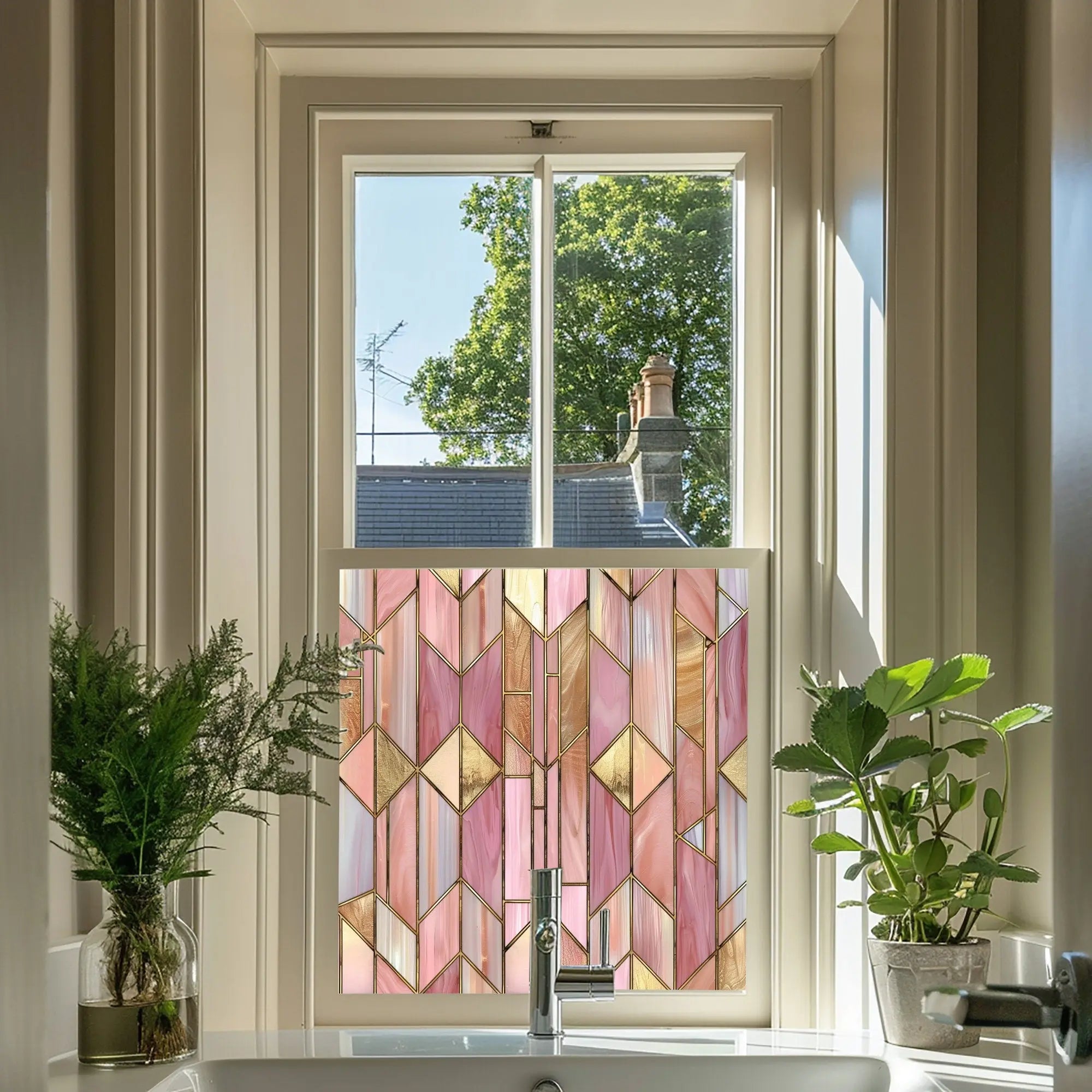 Romeno Privacy Stained Glass Window Film Creative Windows