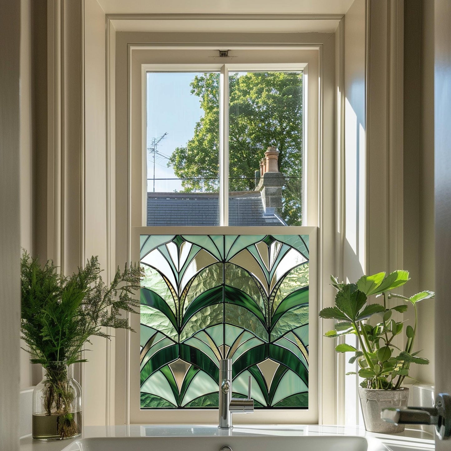 Art Deco Window Film, Privacy Window Film, Window Film, Decorative Window Film, Patterned Window Film, Coloured Window Film, Stained Glass Creative Windows