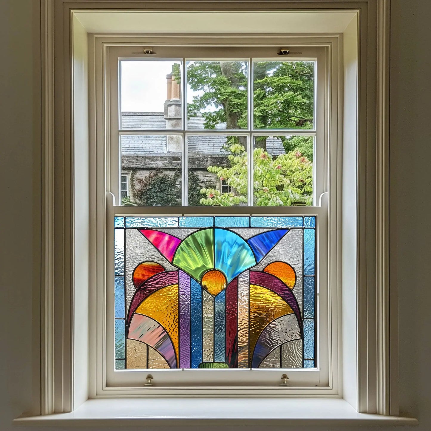  Art Deco Style Stained Glass Window Film