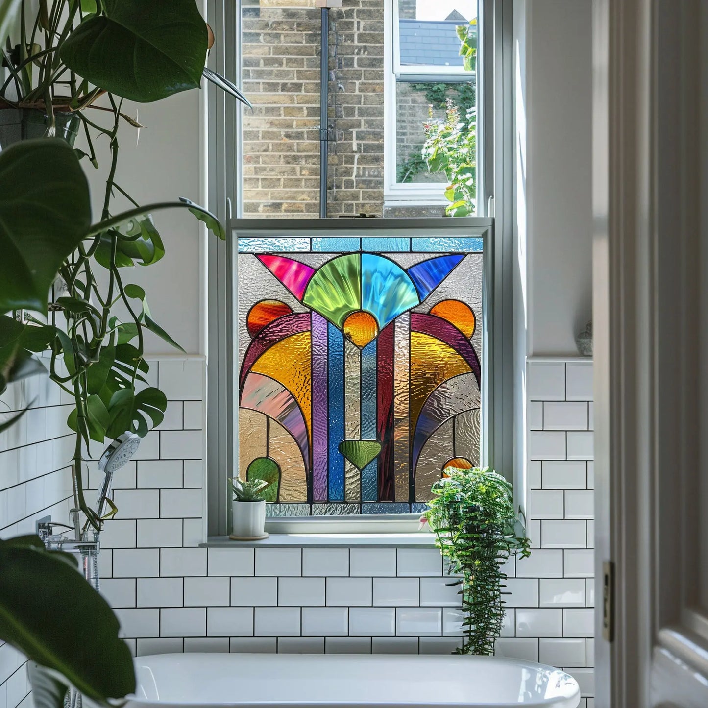  Art Deco Style Stained Glass Window Film