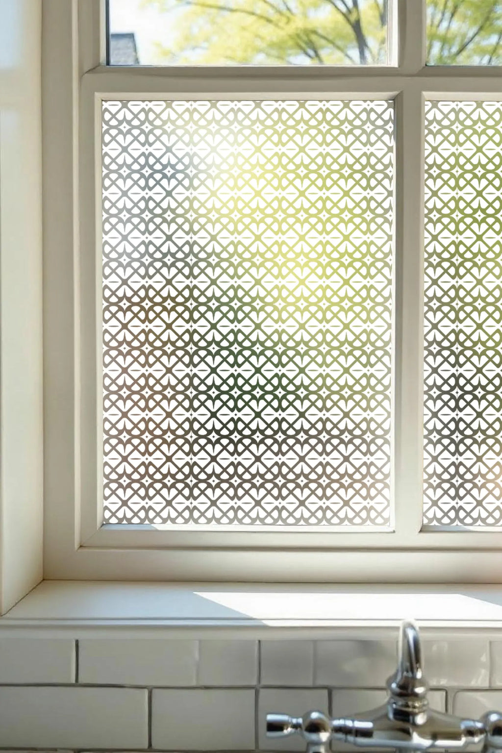 Privacy Window Film – Geometric Decorative Frosted Glass Film