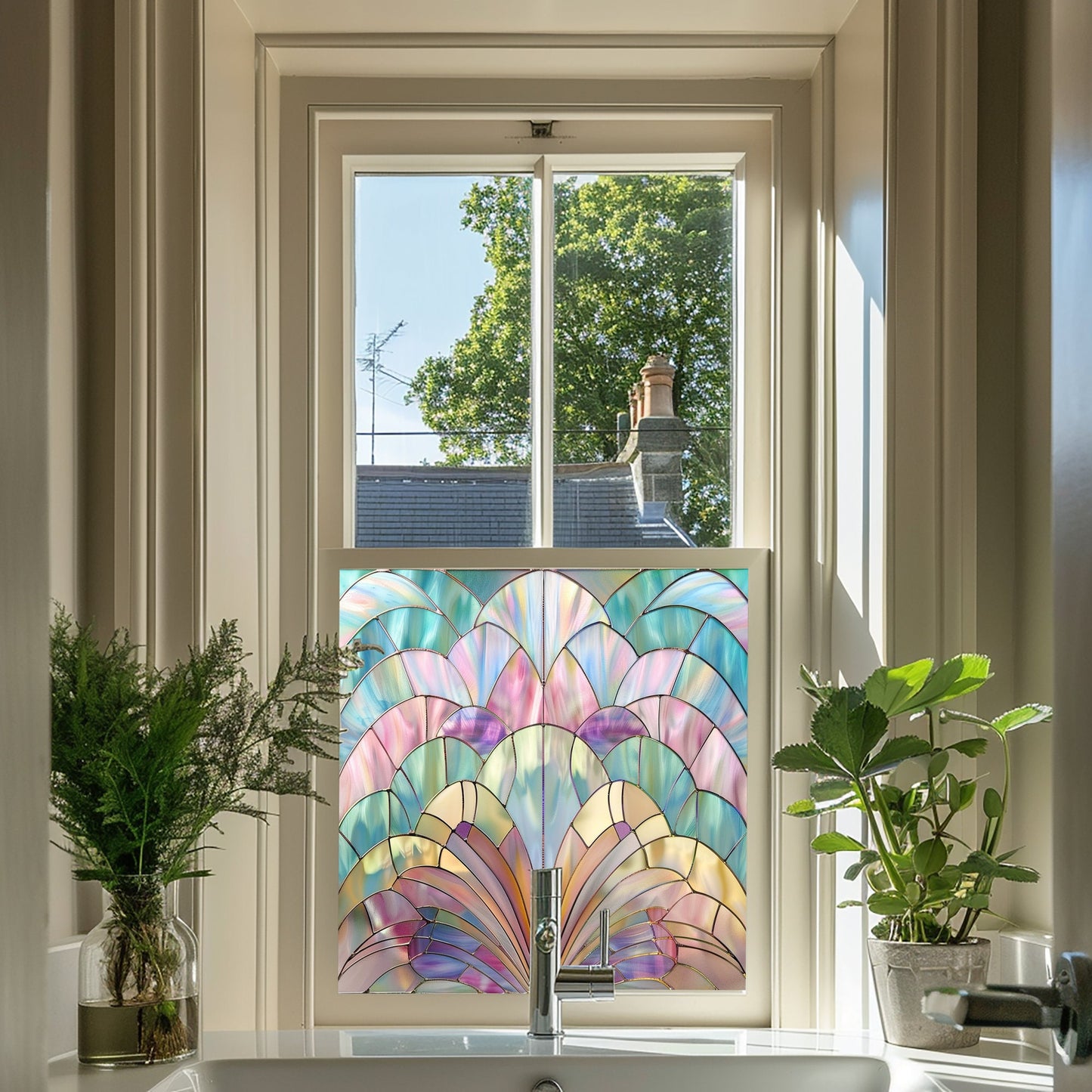 Art Deco Window Film, Privacy Window Film, Window Film, Decorative Window Film, Patterned Window Film, Coloured Window Film, Stained Glass Creative Windows