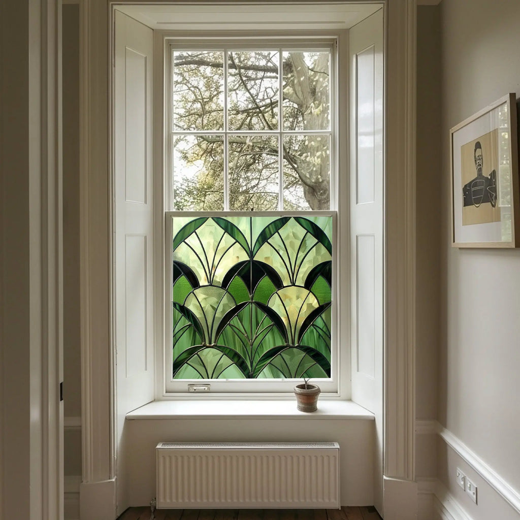 Seriate Green Stained Glass Window Film Creative Windows