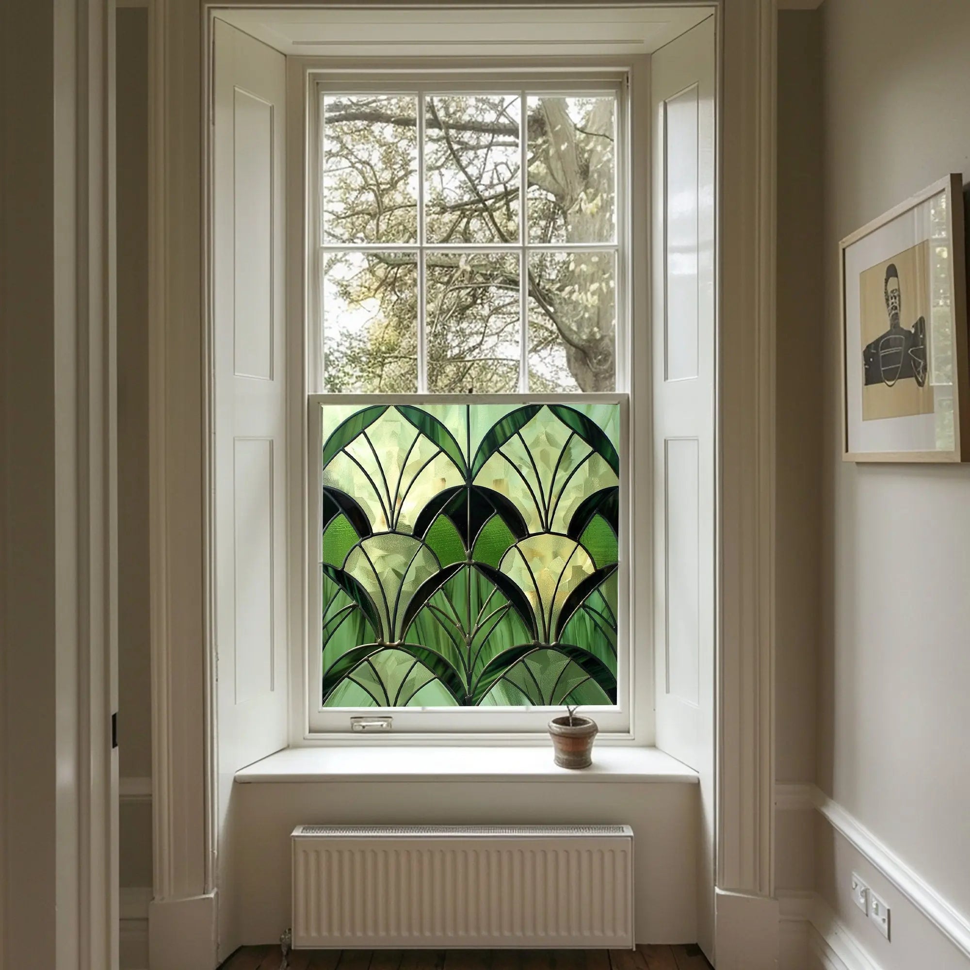 Seriate Green Stained Glass Window Film Creative Windows