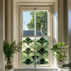 Stained Glass Privacy Window Film Emerald Fan Creative Windows
