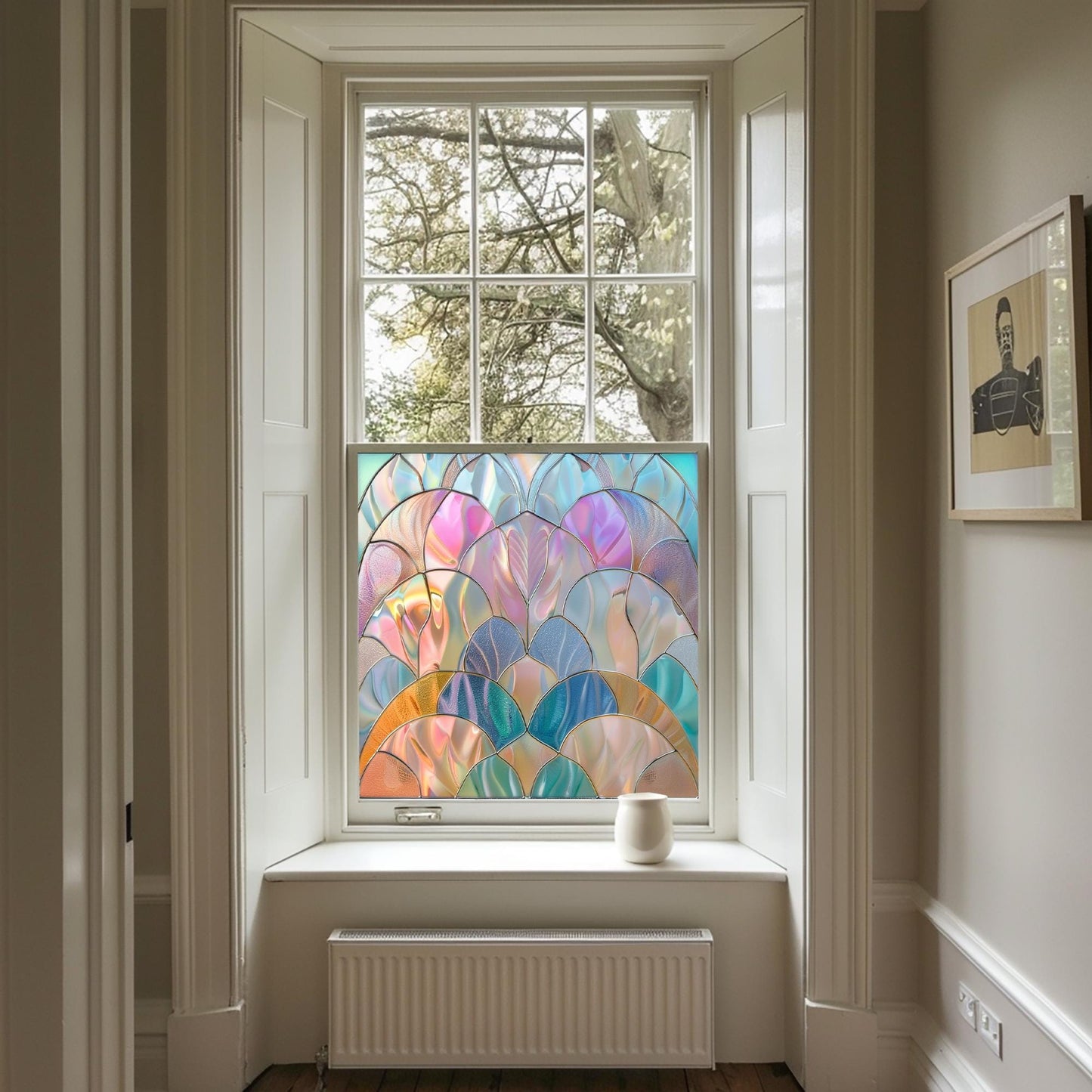 Rainbow Coloured Window Film, Privacy Window Film, Art Deco Window Film, Decorative Window Film, Stained Glass Window Film, Window Film Creative Windows
