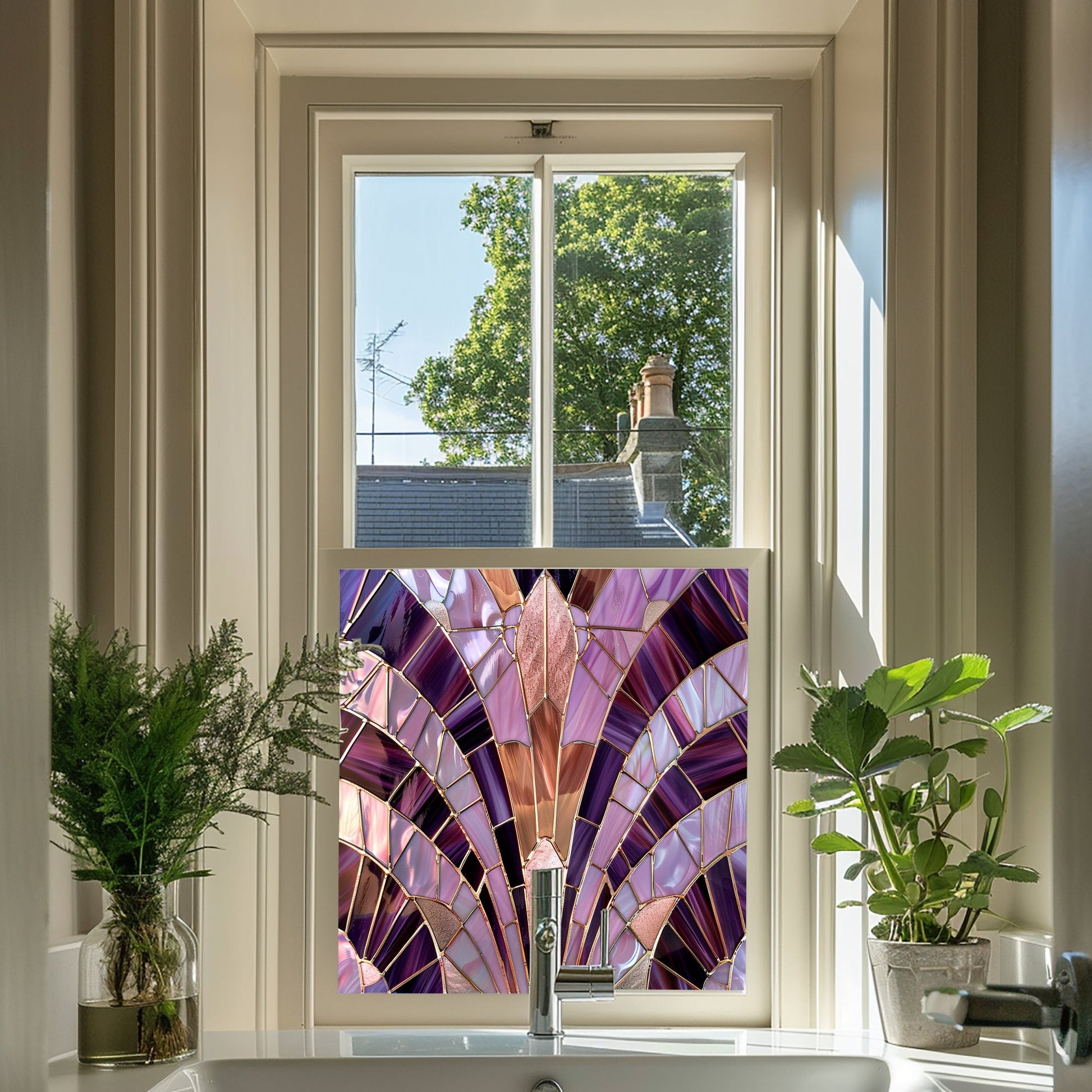 Art Deco Window Film, Privacy Window Film, Window Film, Decorative Window Film, Patterned Window Film, Coloured Window Film, Stained Glass Creative Windows